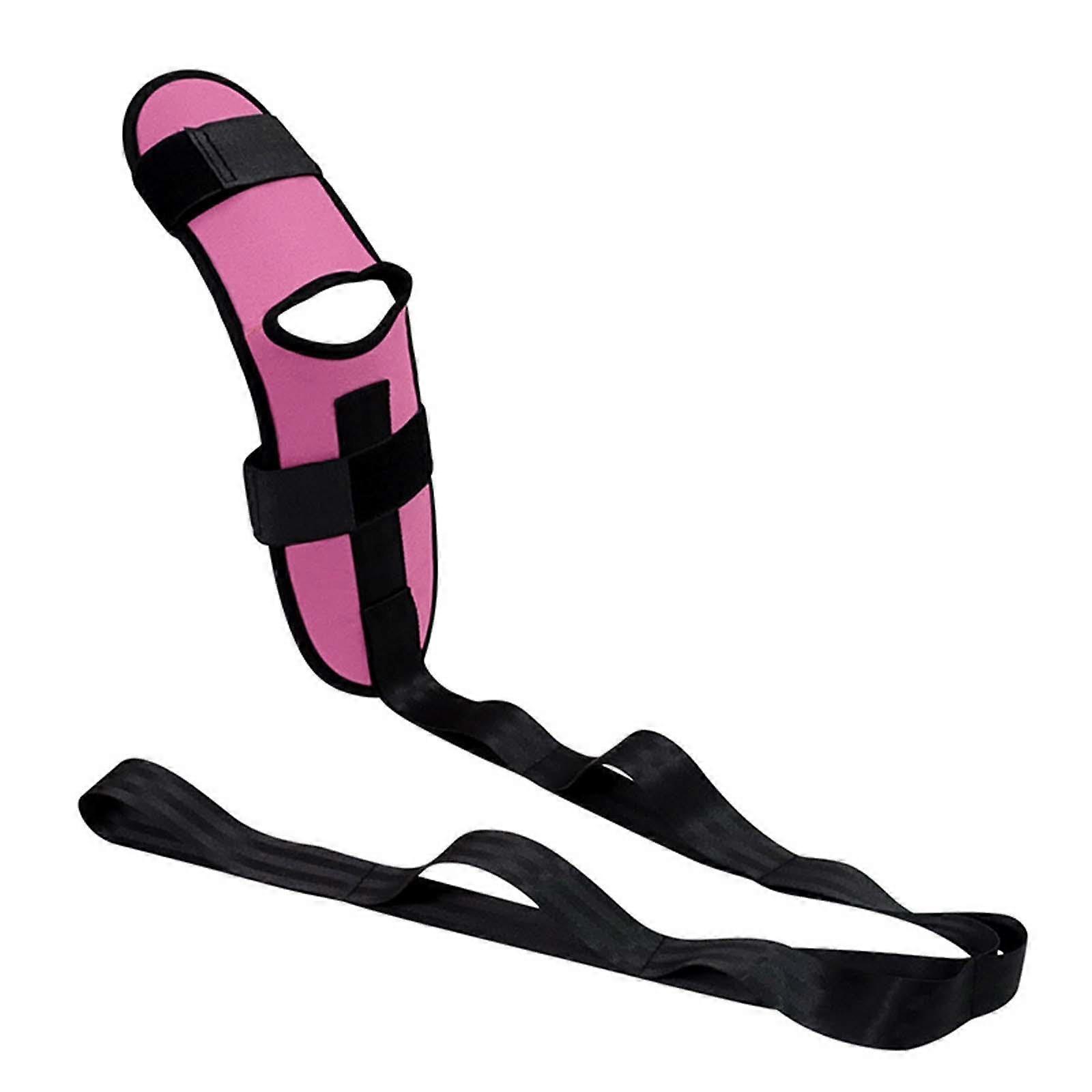 Flexible Yoga and Pilates Leg Strap, Adjustable Red Elastic Band for Improved Stretching and Support