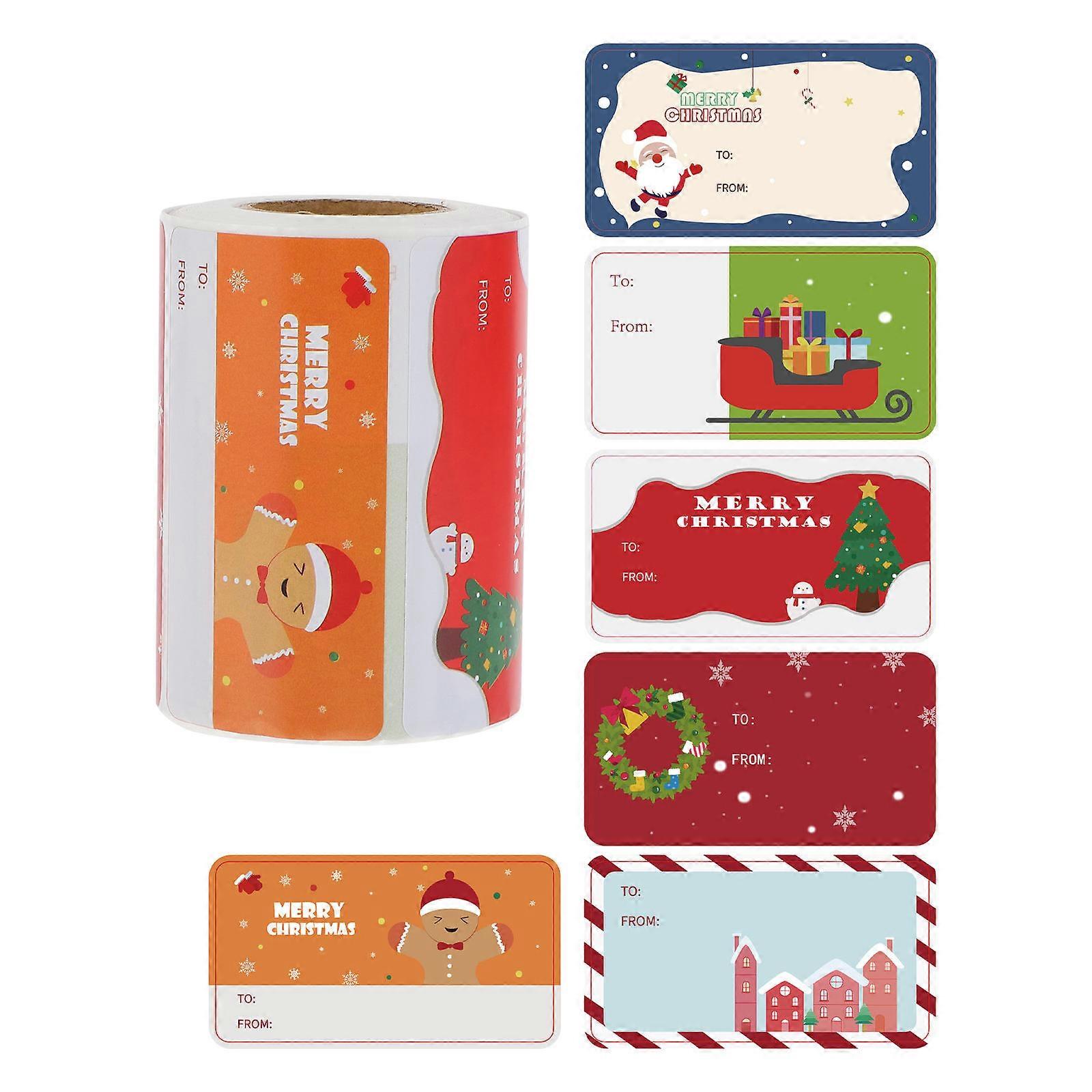 Christmas Sealing Stickers Self Adhesive Labels Envelopes Bags Wrapping Strong Adhesion Easy Peel Classic Holiday Design Presents