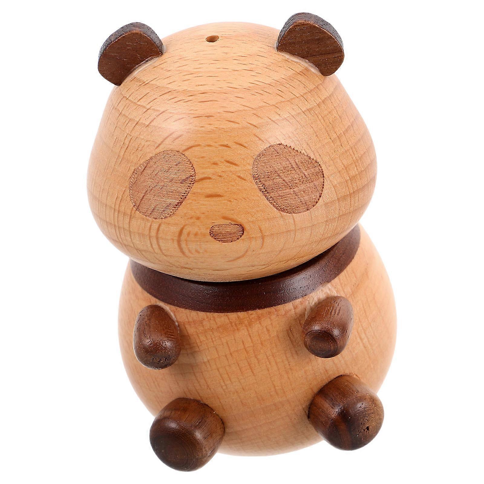 Toothpick Holder Wooden Toothpick Storage Table Decor Light Brown Panda Shaped Elegant Style for Kitchen Dining Table Home Restaurant Use 1Pack