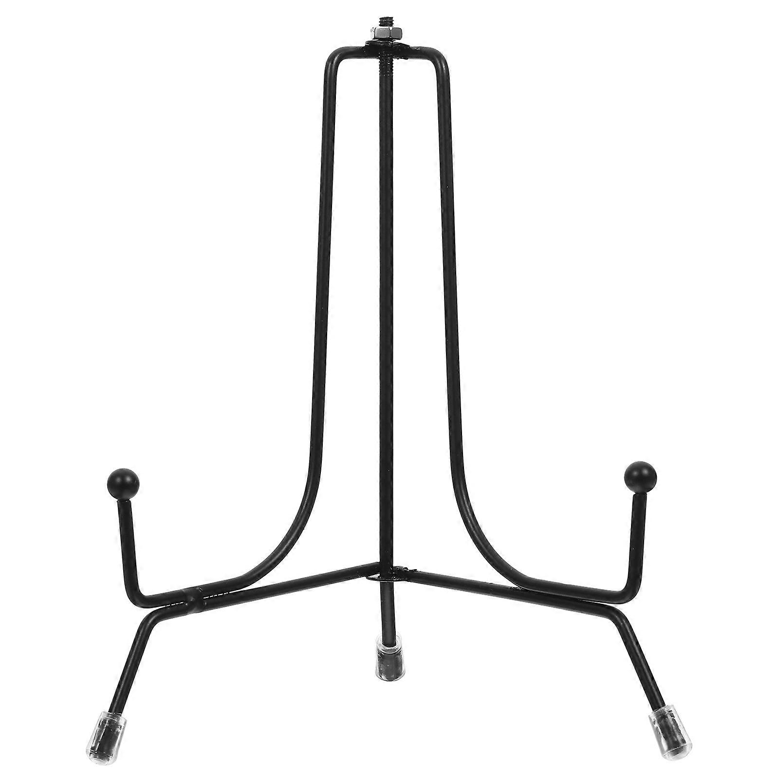Plate Stands For Display Stable Holding Foldable Iron Black 4Pcs Home Table