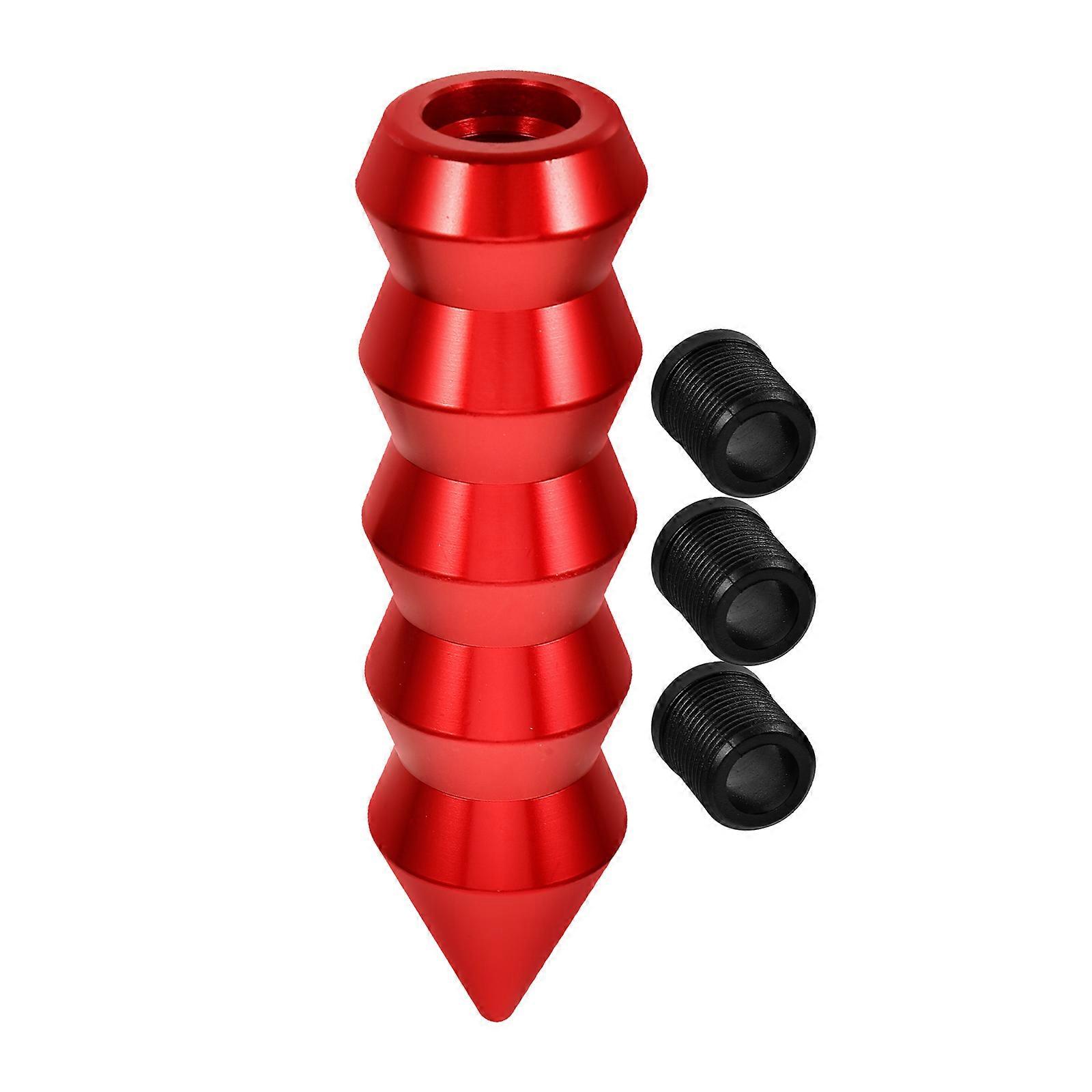 Gear Stick Shift Knob Aluminum Alloy For Car Enthusiasts Comfortable Grip Red 1 Set