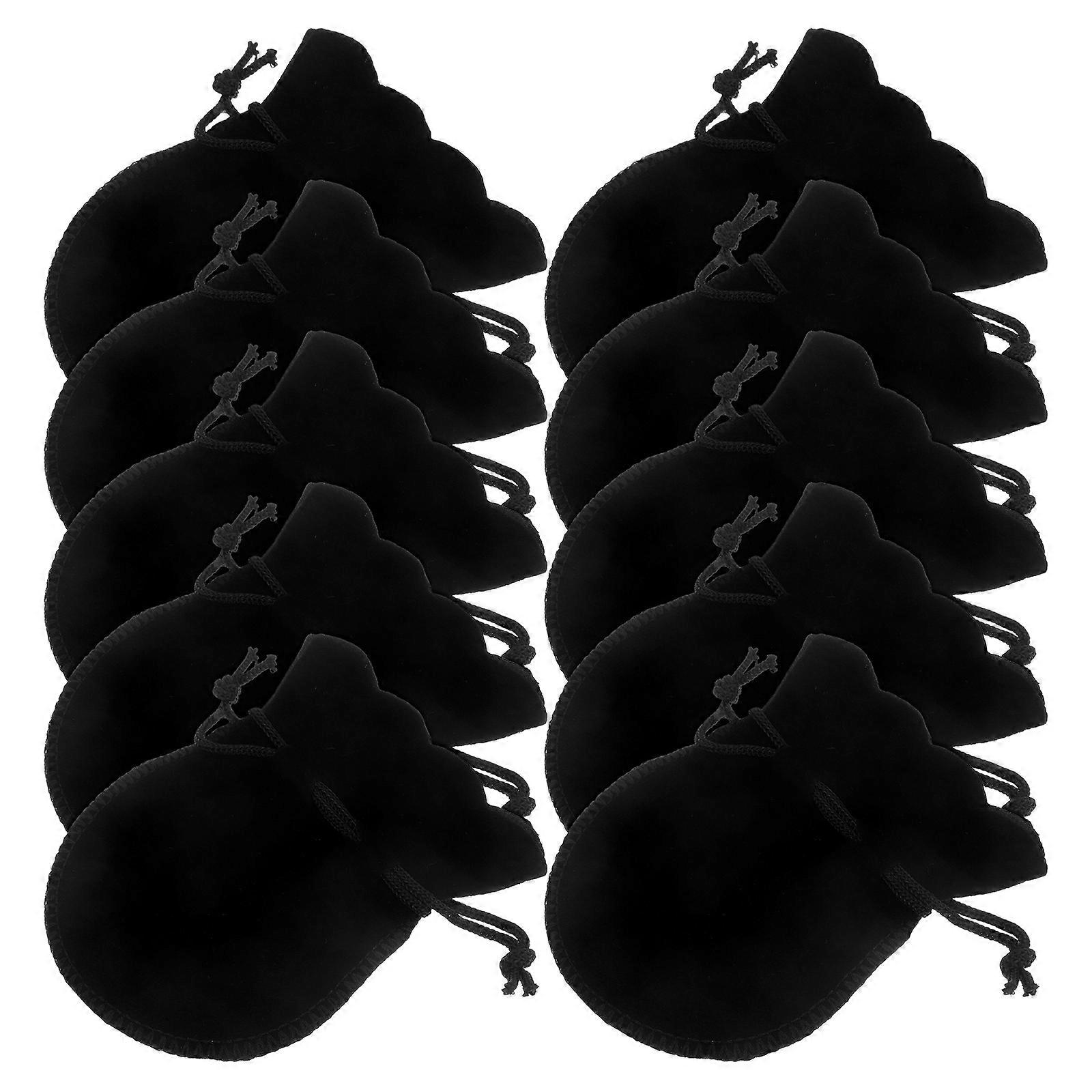 Gift Bags Drawstring Pouches for Storing Things 10Pcs Black Design