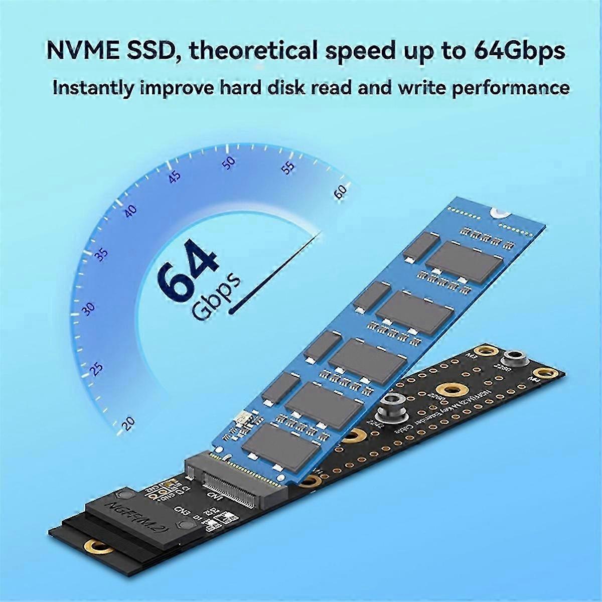 M.2 NVMe SSD Extension Cable Key M NGFF Extender Adapter