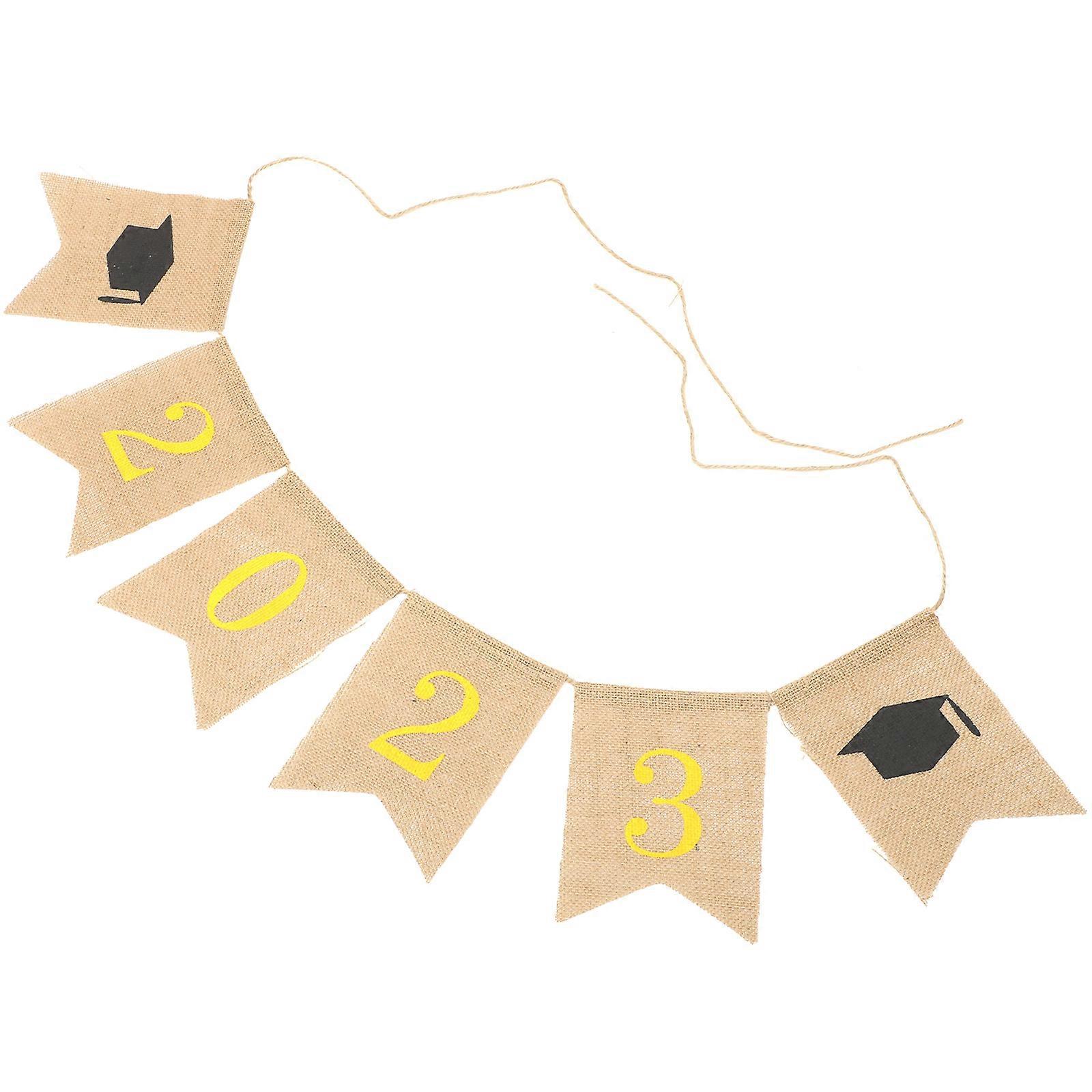 Graduation Banner with Cap Print Decorative Party Banner for Indoor Outdoor School Events and Photo Backdrops Easy to Hang