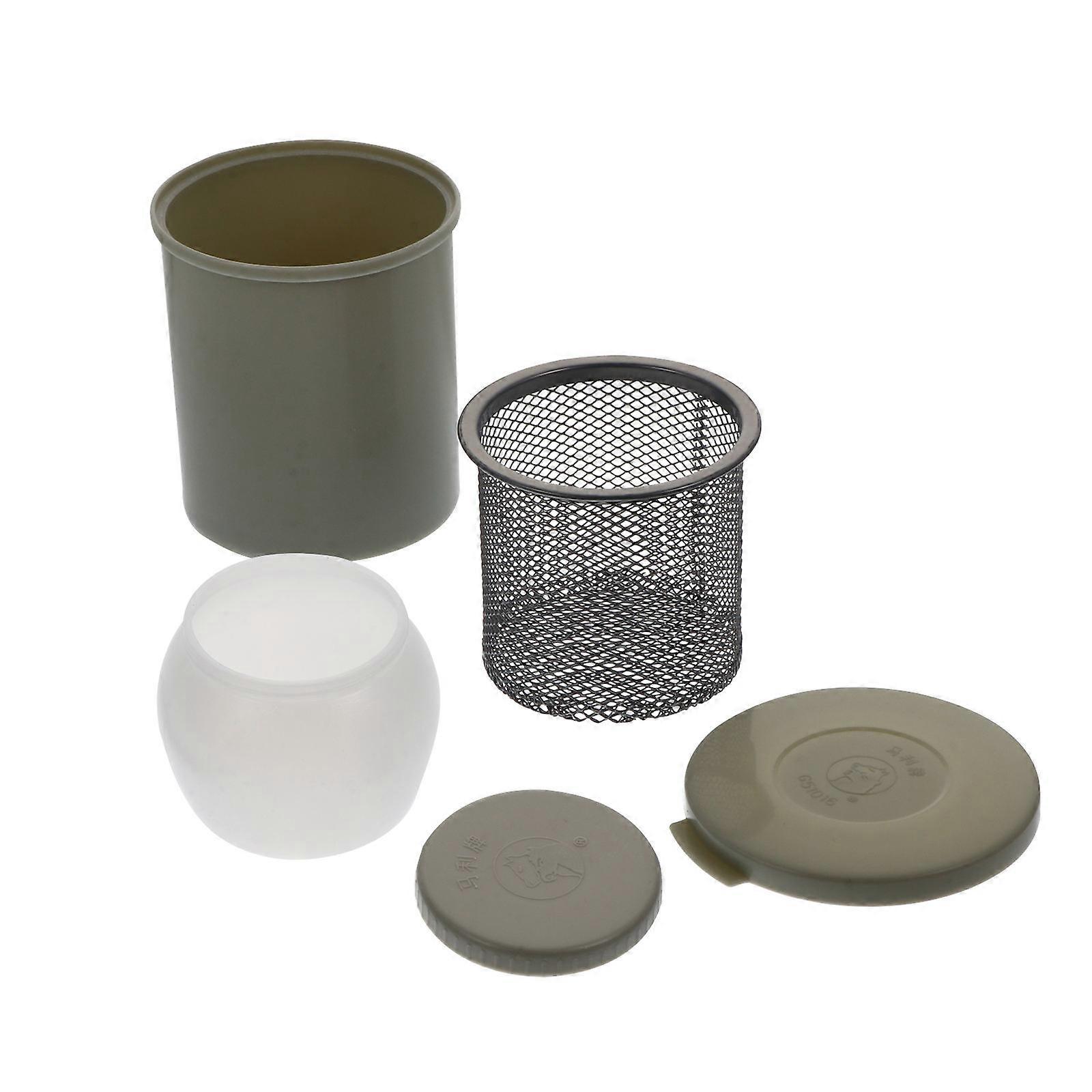 Brush Wash Basin for Personal Users Simple .7X11.5CM Plastic and Stainless Steel 1Set