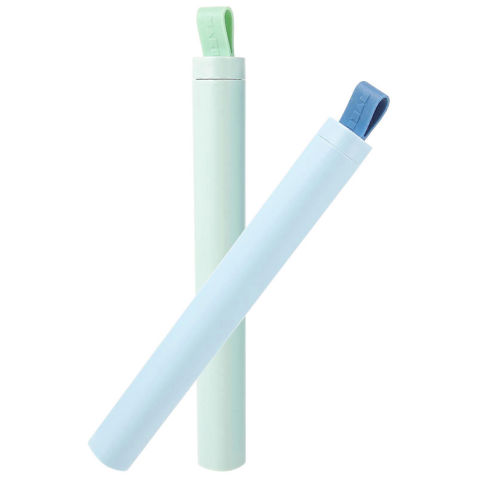 Toothbrush Holder Prevent Brush Deformation Simple Design Blue 2.37x22.5cm 2Pcs
