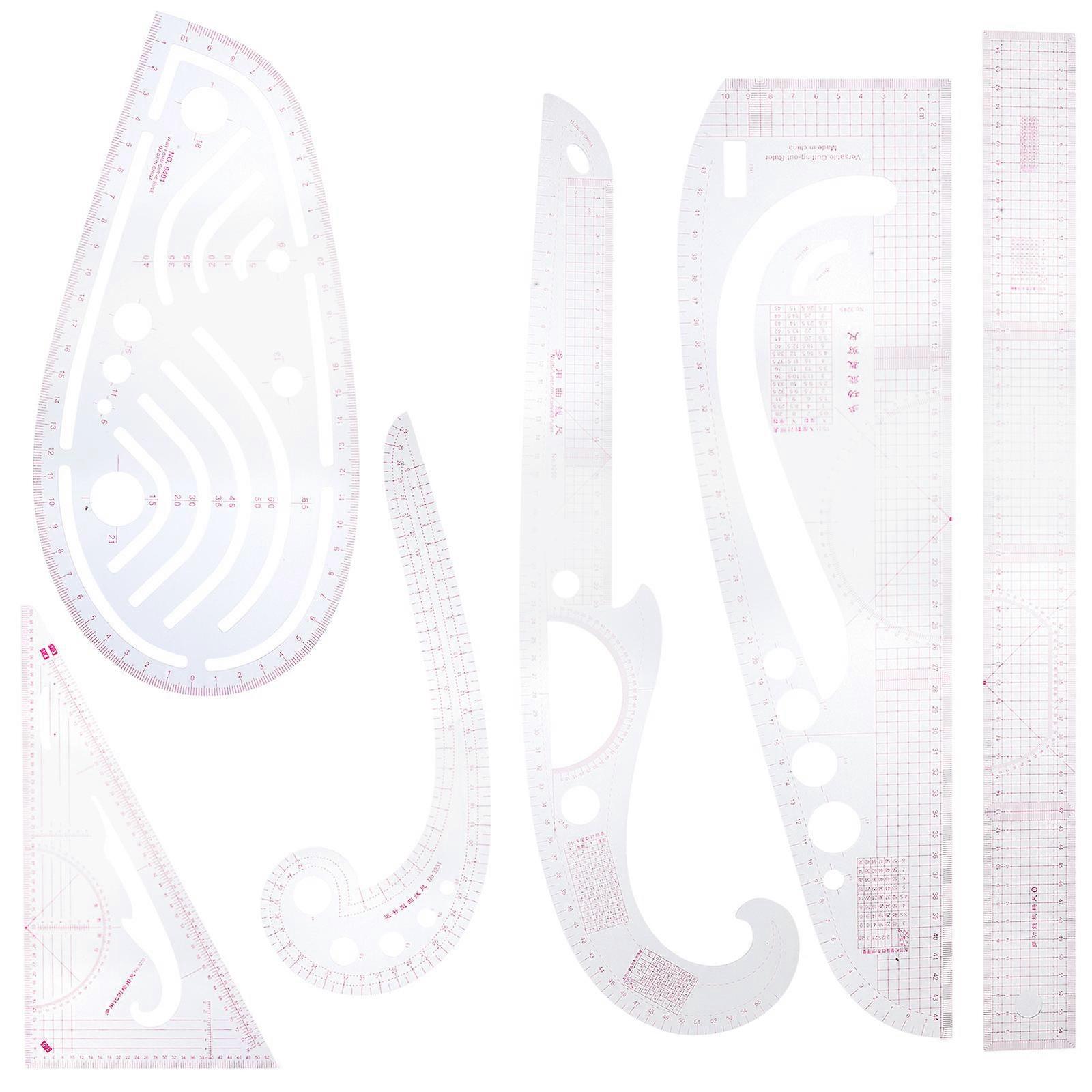 Plastic Sewing Ruler Set Lightweight Curved Measuring Tool for Dressmaking, Quilting & Clothing Crafts Easy to Use for Beginners & Professionals