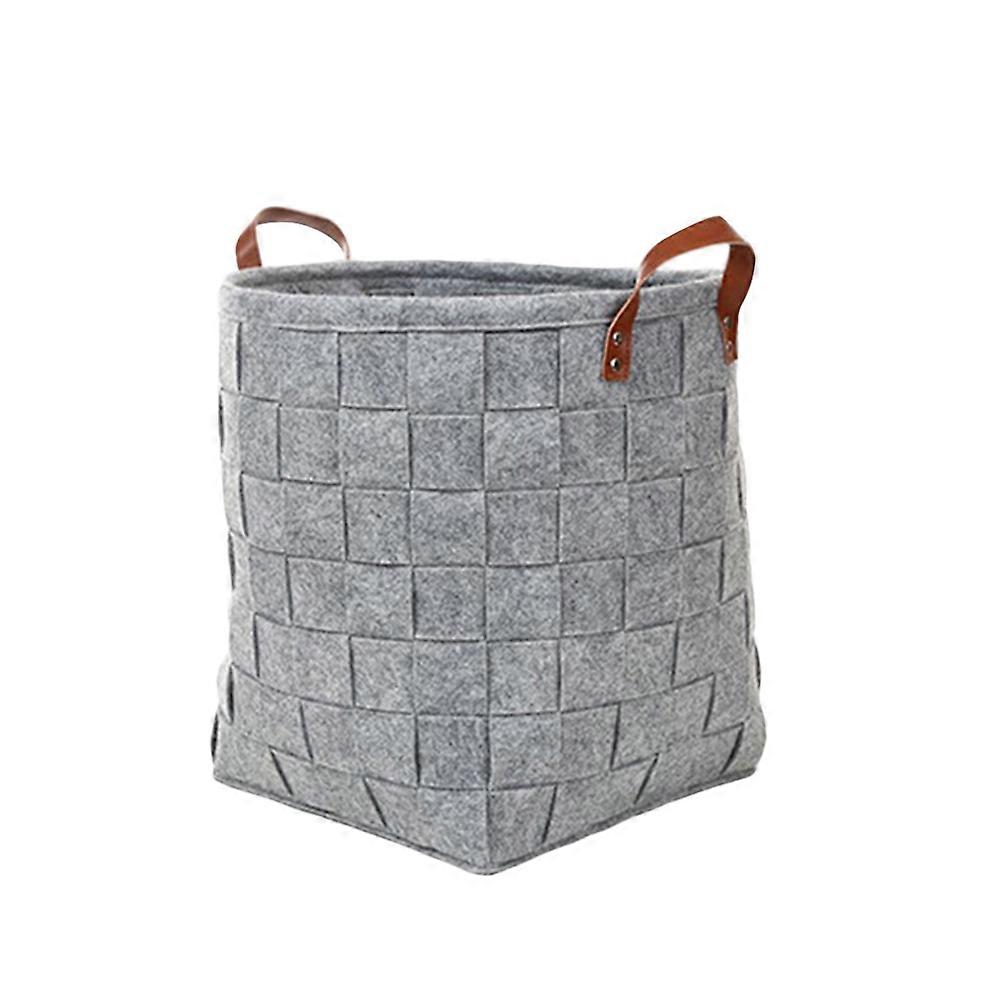 Laundry Hamper Foldable Storage Bin Dirty Clothes Basket Light Grey 31 x 31 x 29 Cm Dustproof Rectangular Design 1Pcs
