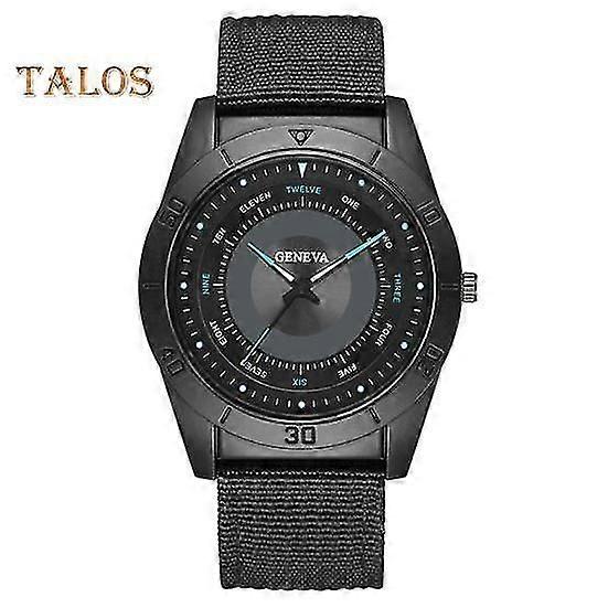 Men Quartz Movement Watch Round Dial Canvas Strap Time-checking High Accuracy Daily Wristwatch Formal Business Timepiece
