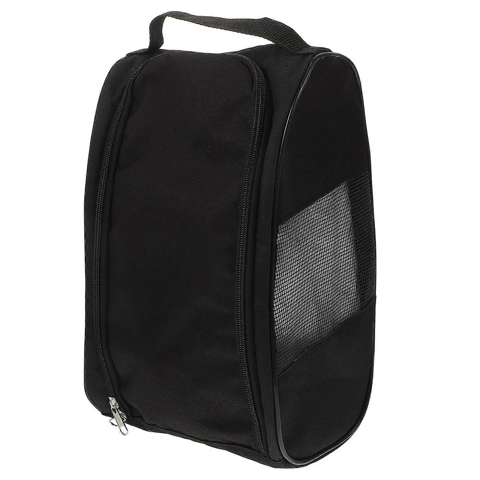 Handheld Portable Shoe Organizer Bag Durable Water Resistant Storage Pouch with Zipper for Sneakers & Boots Travel Storage Bag Black