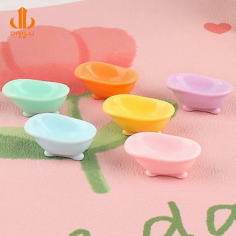 20 قطعة نماذج حوض الاستحمام المصغرة محاكاة أحواض بلاستيكية صغيرة لديكور الحمام دمية ملحقات الحلي الصغيرة للمناظر الطبيعية