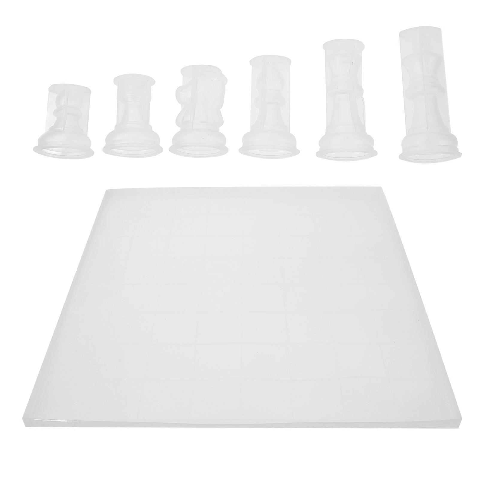 Resin Chess Set Moulds Silicone Chess Board Molds For Chess Casting Diy Crafting Practical Design Square 1 Set