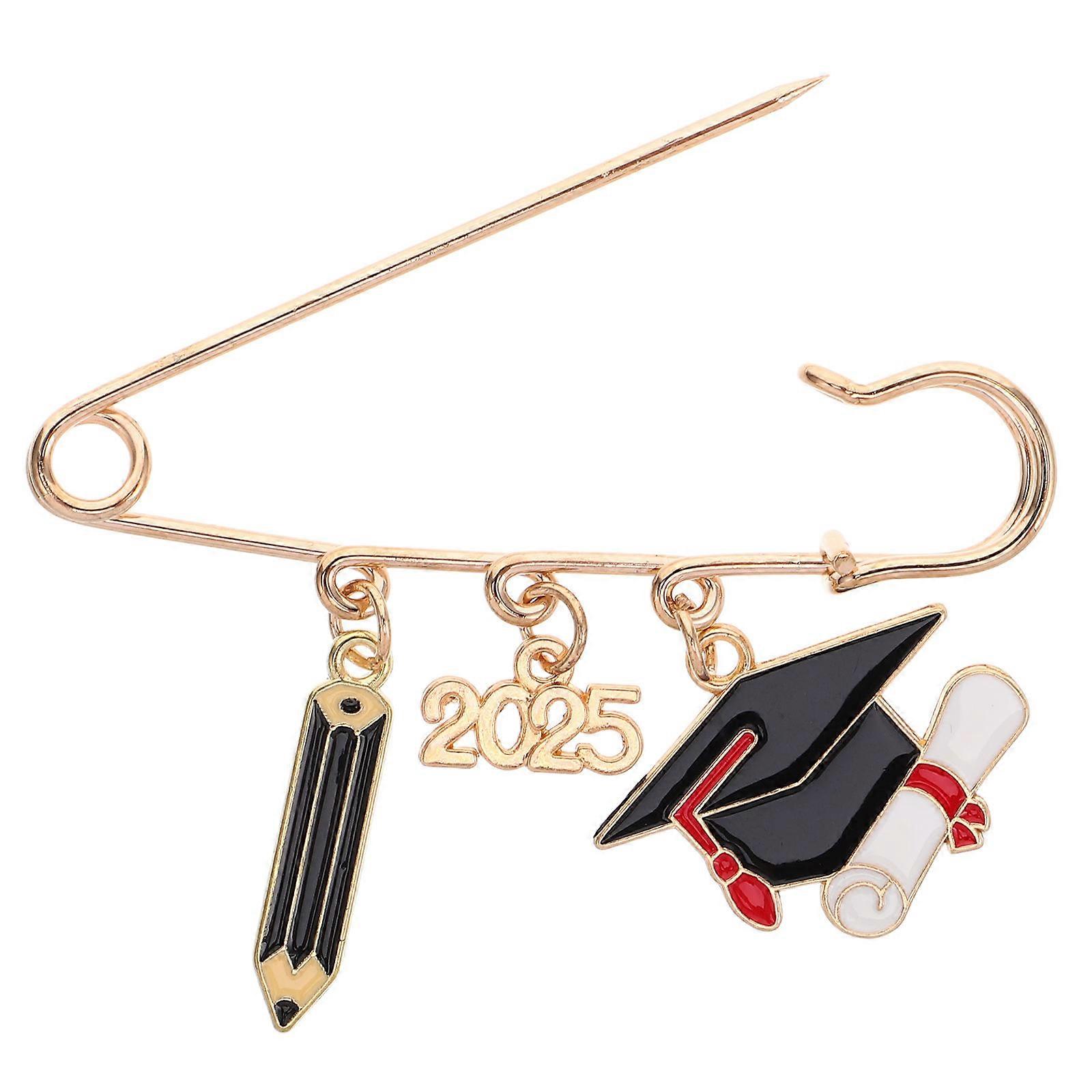 Graduation Badge Pin Graduation Cap Brooch Graduates Celebration Cap Shape Zinc Alloy Accessory 1Pack