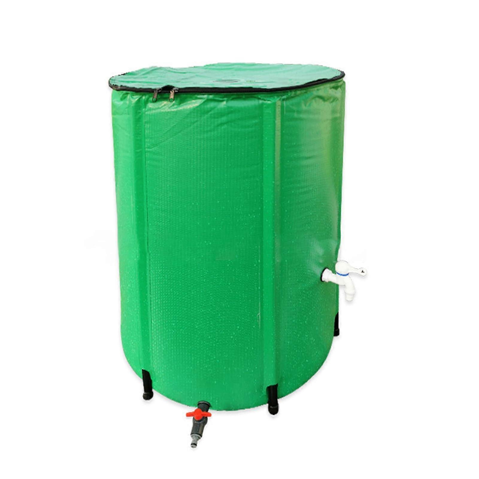 100 Gallon Rain Barrel Water Collection System, Portable Foldable PVC Design with Spigots and Overflow Valve for Garden Use