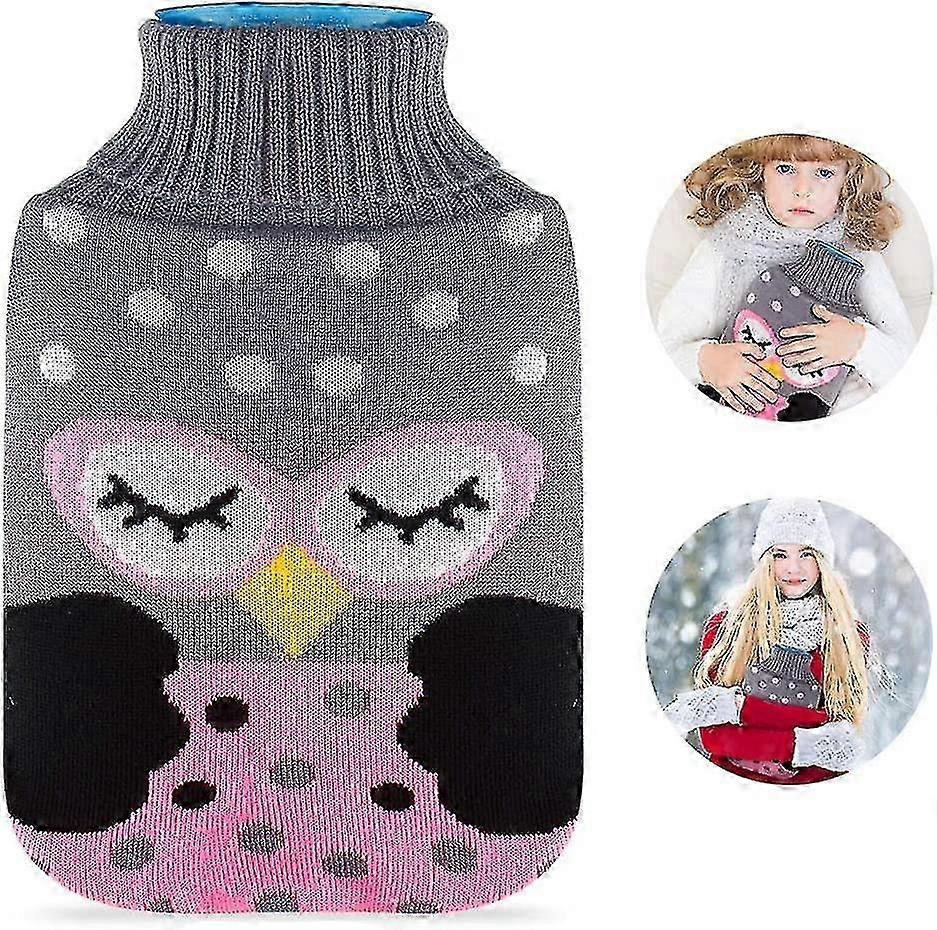 Classic Rubber Hot Water Bottle with Knitted Cover for Maximum Warmth
