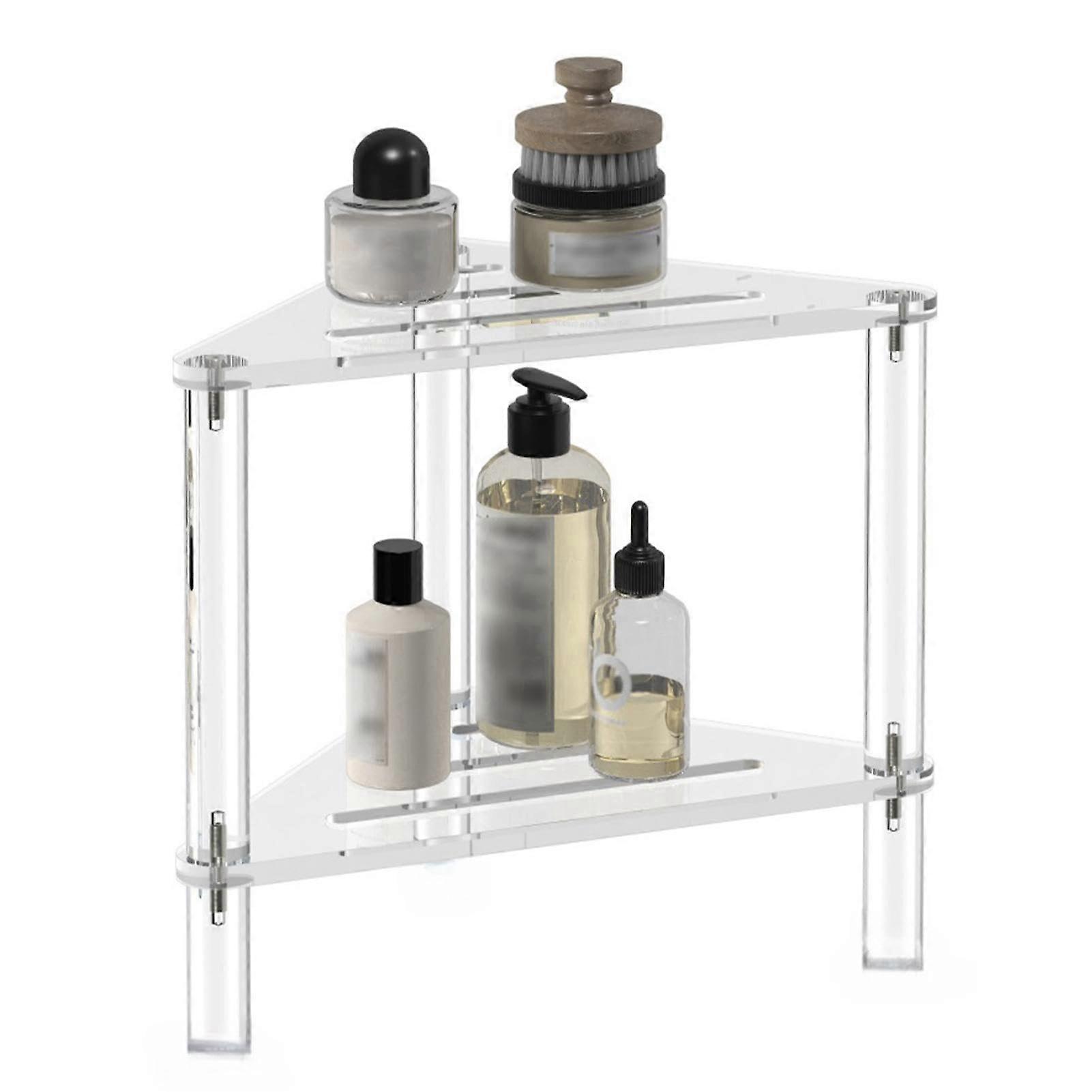 Triangle Shower Foot Rest, Shower Bench for Shaving Legs, Double Stage Transparent NonSlip Chair