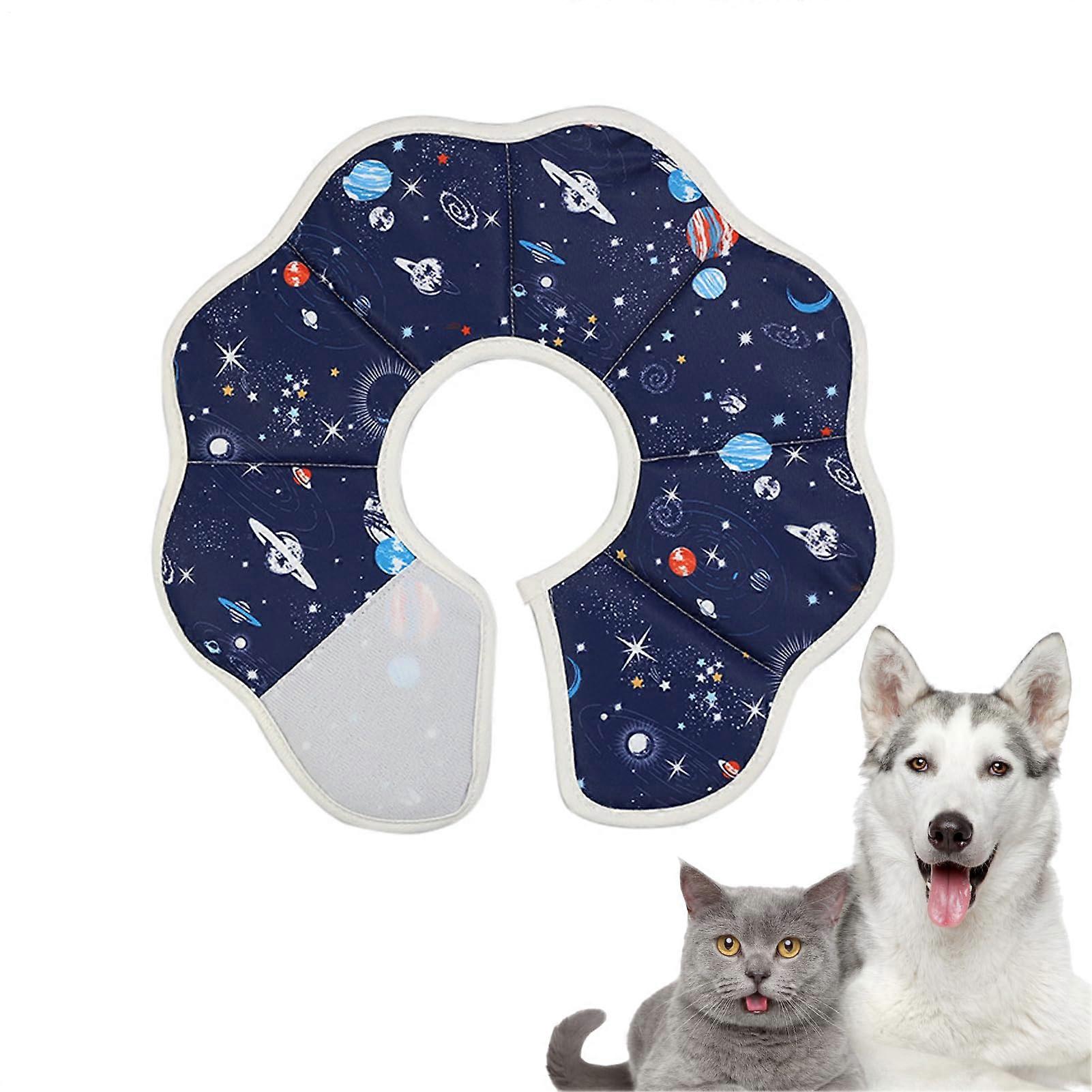 Pet Recovery Collar Soft Foam For Postoperative Healing, Protective Neck Guard, Adjustable Cone, Small & Medium