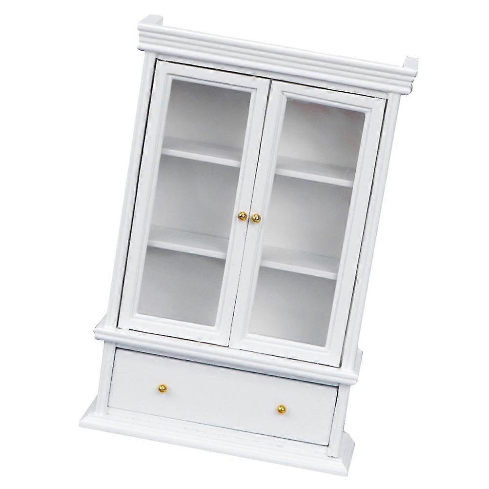 Mini House Adornment Furniture White Synthetic Mini Cabinet Toy for Decor 1PC 1:12 Scale
