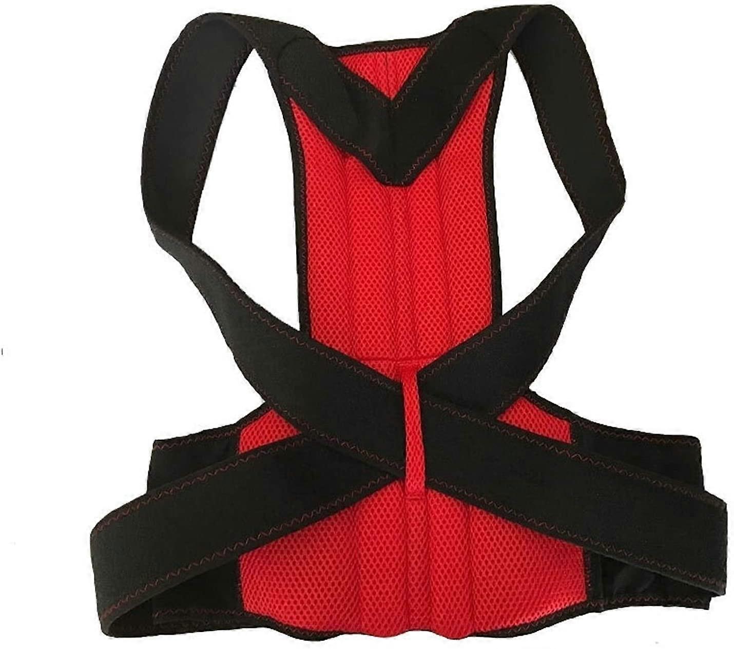 Medical Orthopedic Cervical Vertabra Shoulder Posture Corrector Back Support Belt Corset for Large Size Black with 2PP Fiber Strips