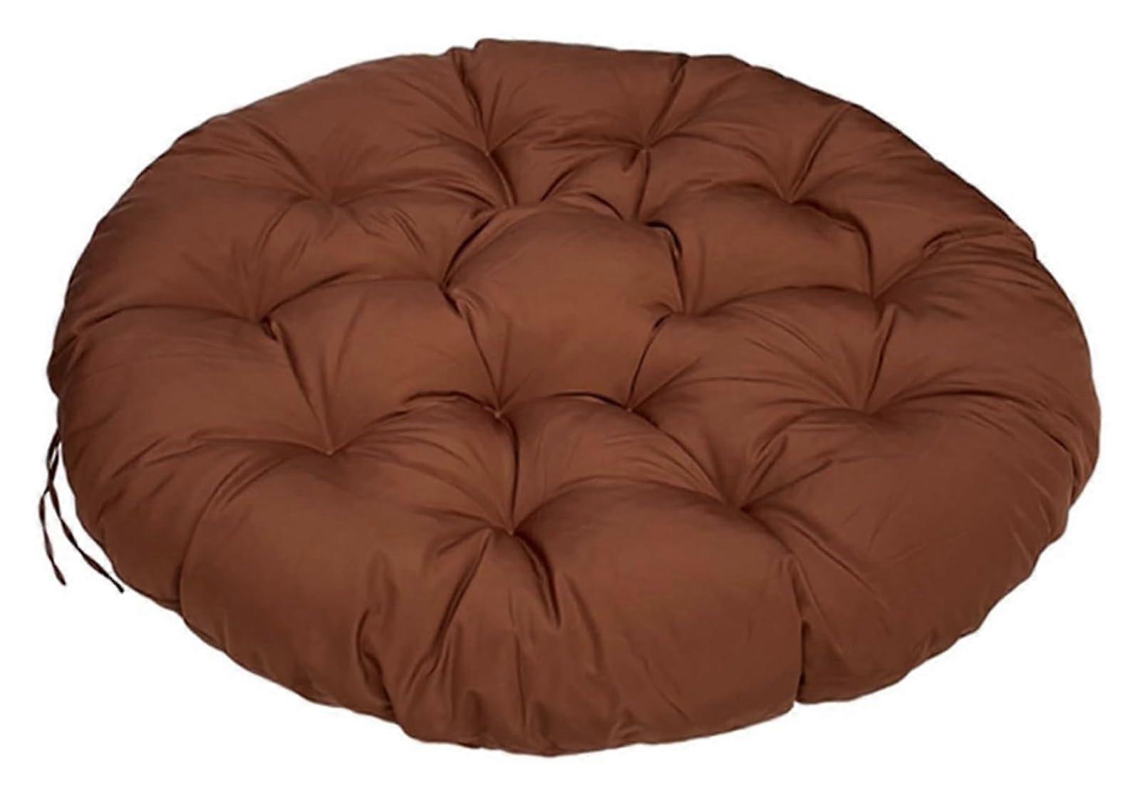 Outdoor Hanging Chair Cushion 100x100cm Round With Backrest For Swing Chairs Coffee Color Washable Patio Seat Pad
