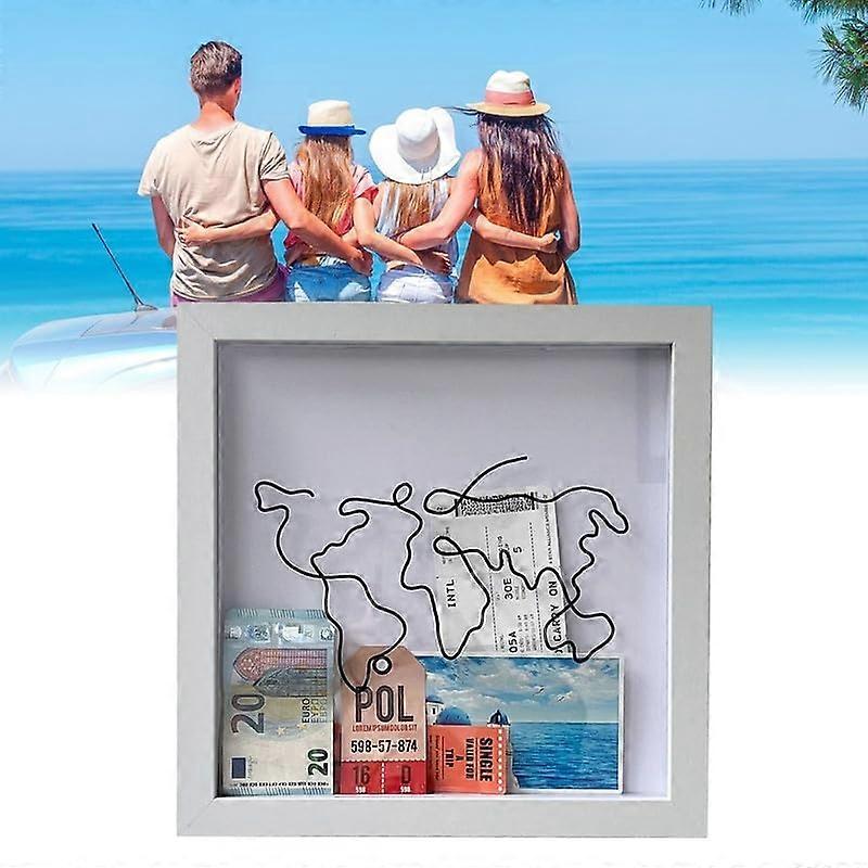 Travel Shadow Box Frame with Slot for Keepsakes,Money,Ticket 29 x 29cm