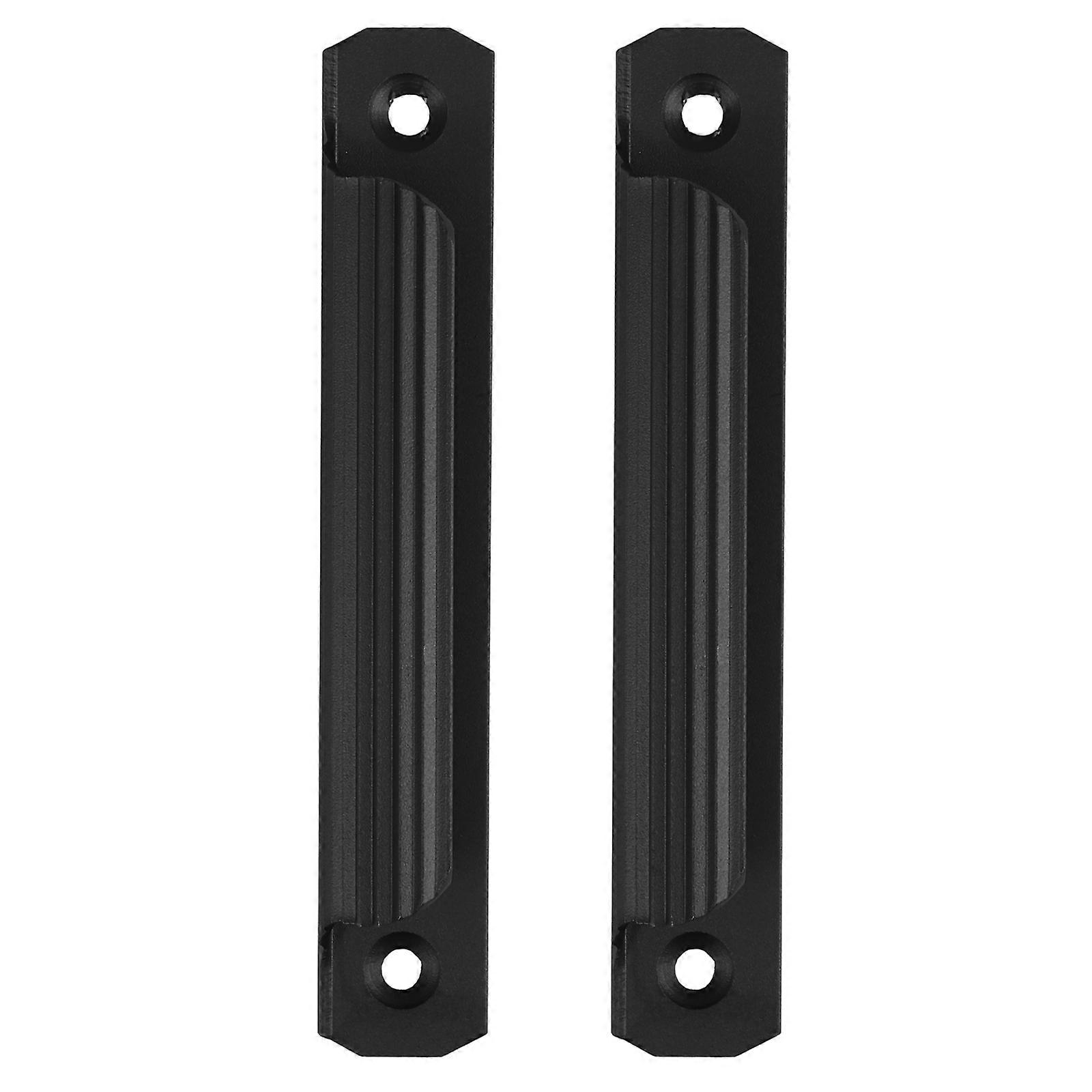 Aluminum Alloy Door Pull Handle 2Pcs Black Elegant Minimalism Push Pull Handle for Home