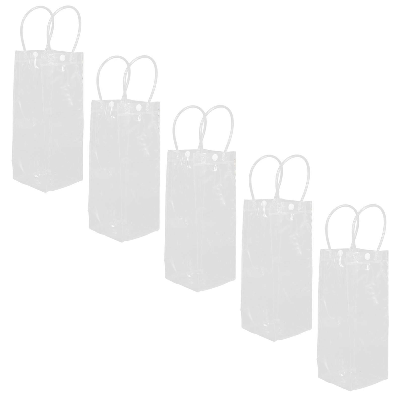 Here's a refined and professional product description for your **5 Pcs Portable Collapsible Clear PVC Wine Cooler Bags with Leakproof Ice Packs**: