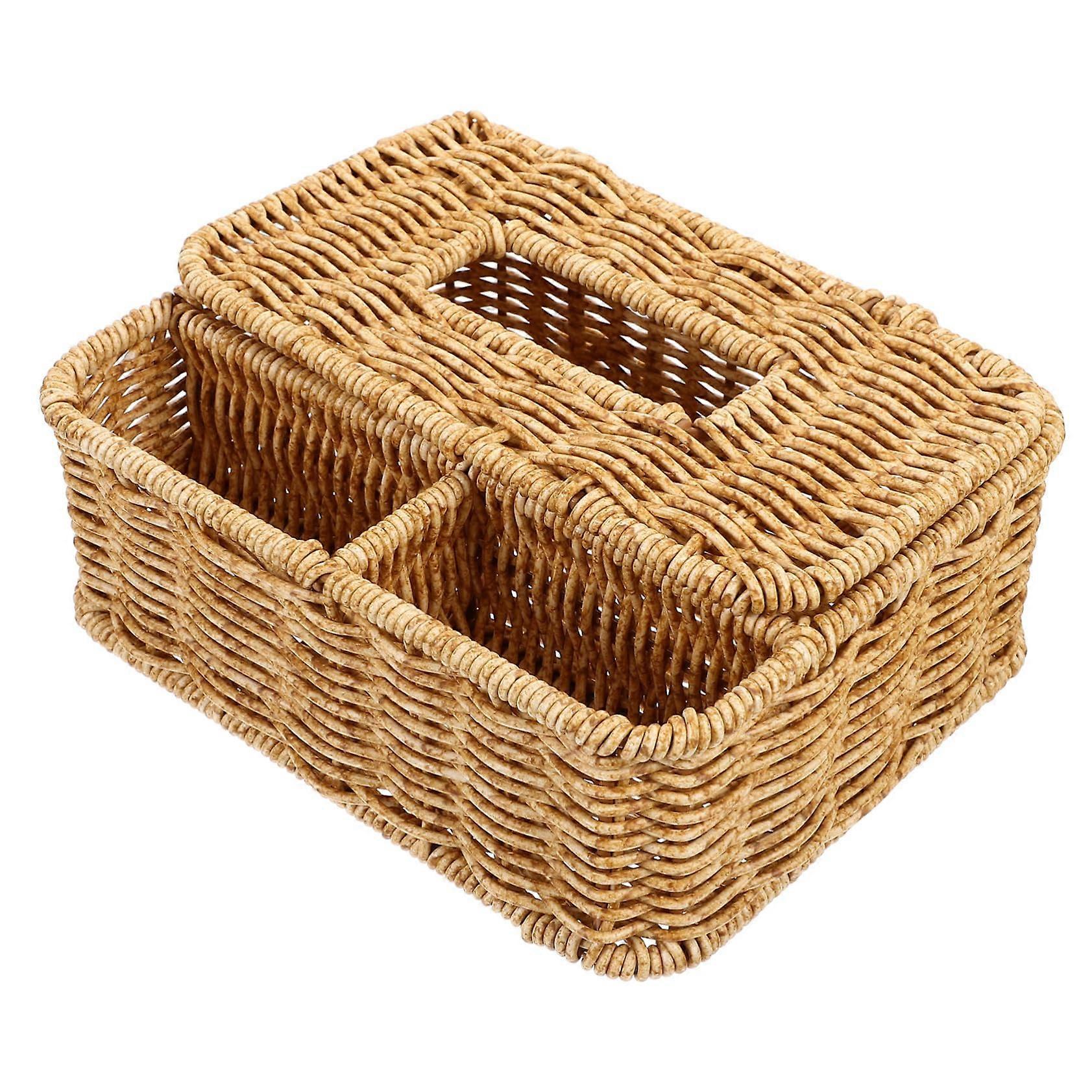 Decorative Tissue Storage Box Multifunctional Tissue Box for Desktop Elegant Tissue Organizer for Living Room and Office Compact Storage Solution