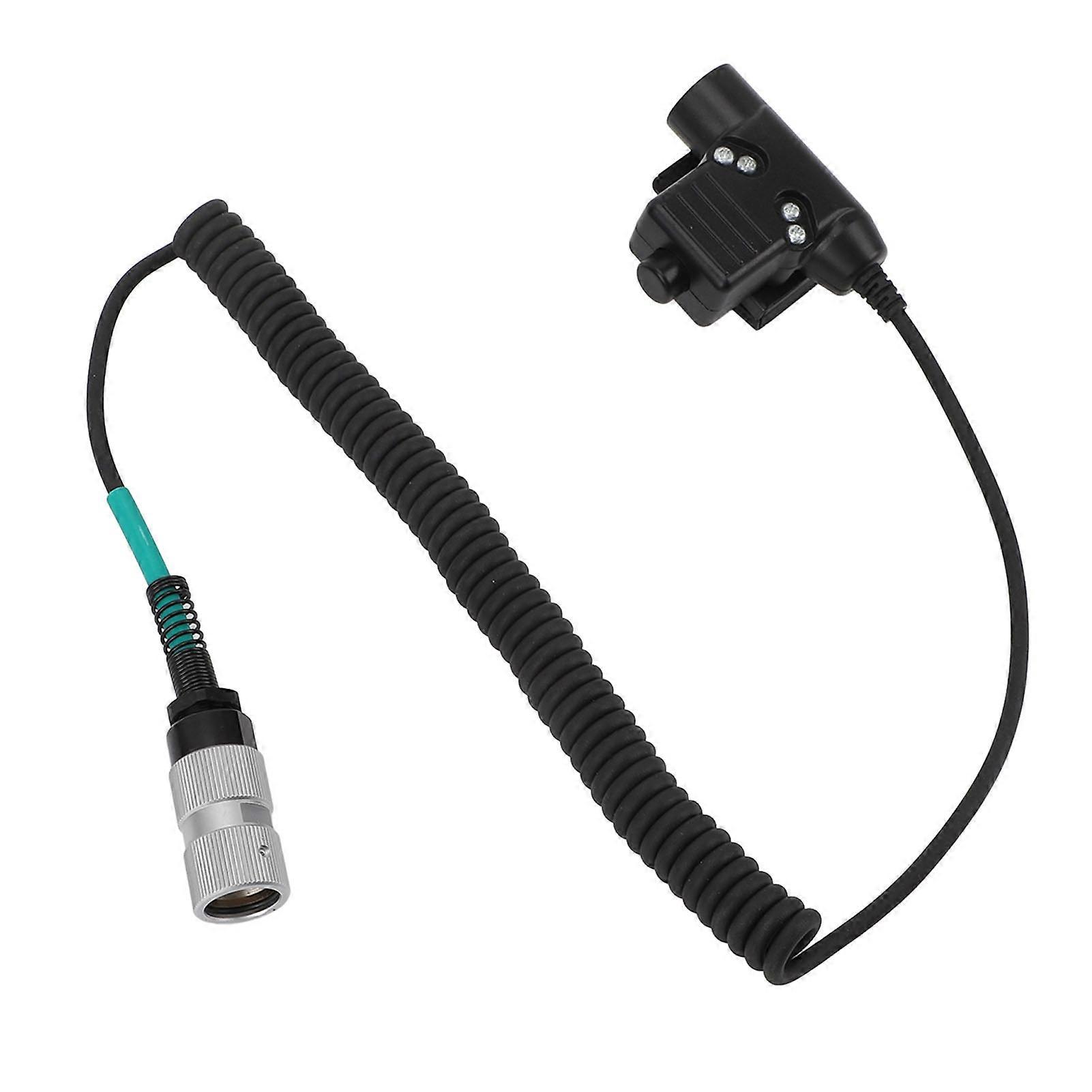 6PIN U94 Adapter Push To Talk Talkabout Radio Cable Plug Headset Connector for PRC‑152 Talkabout Radio