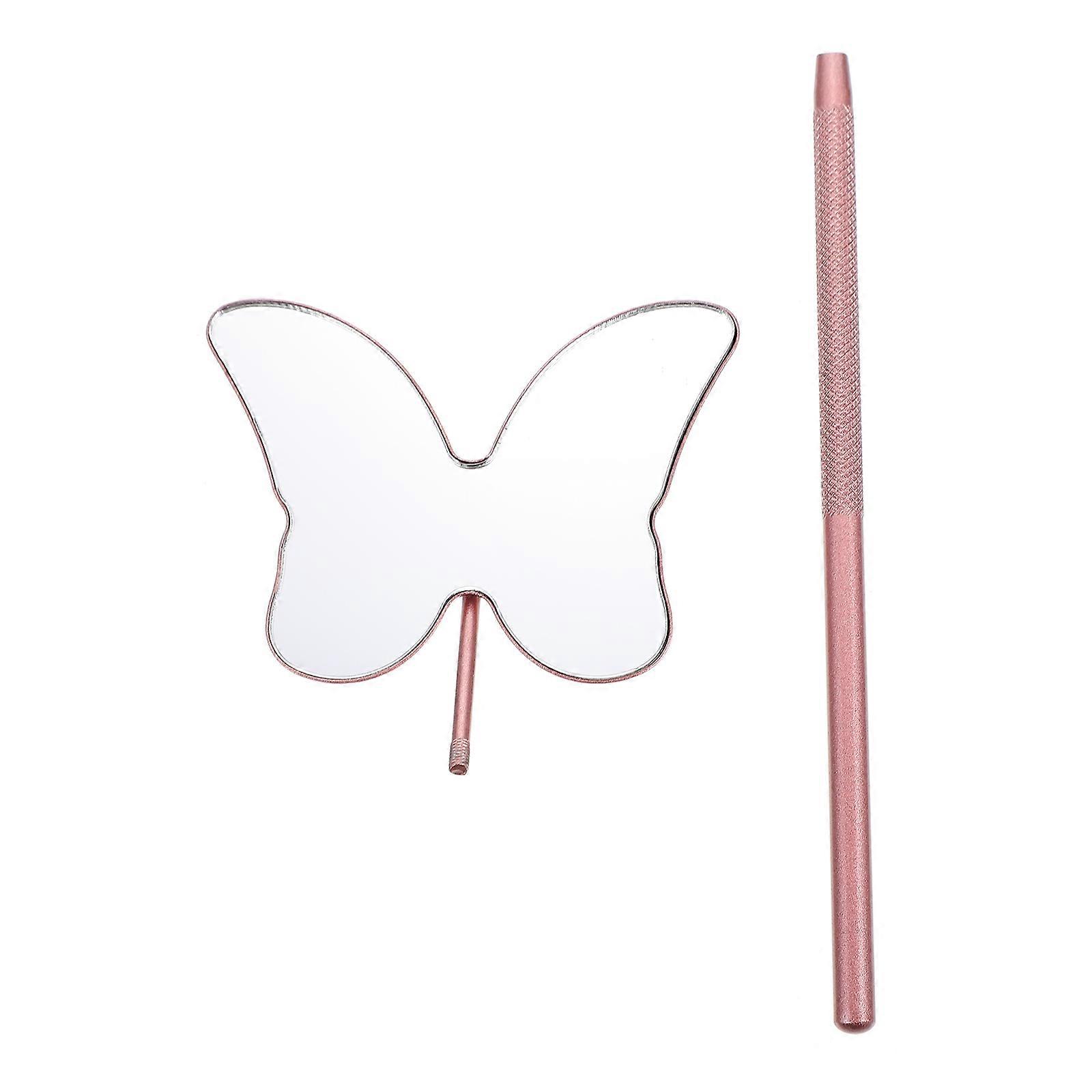 Eyelash Mirror For Lash Extensions Stainless Steel Eyelash Extension Tools Non-slip Handle Removable Design 1Set