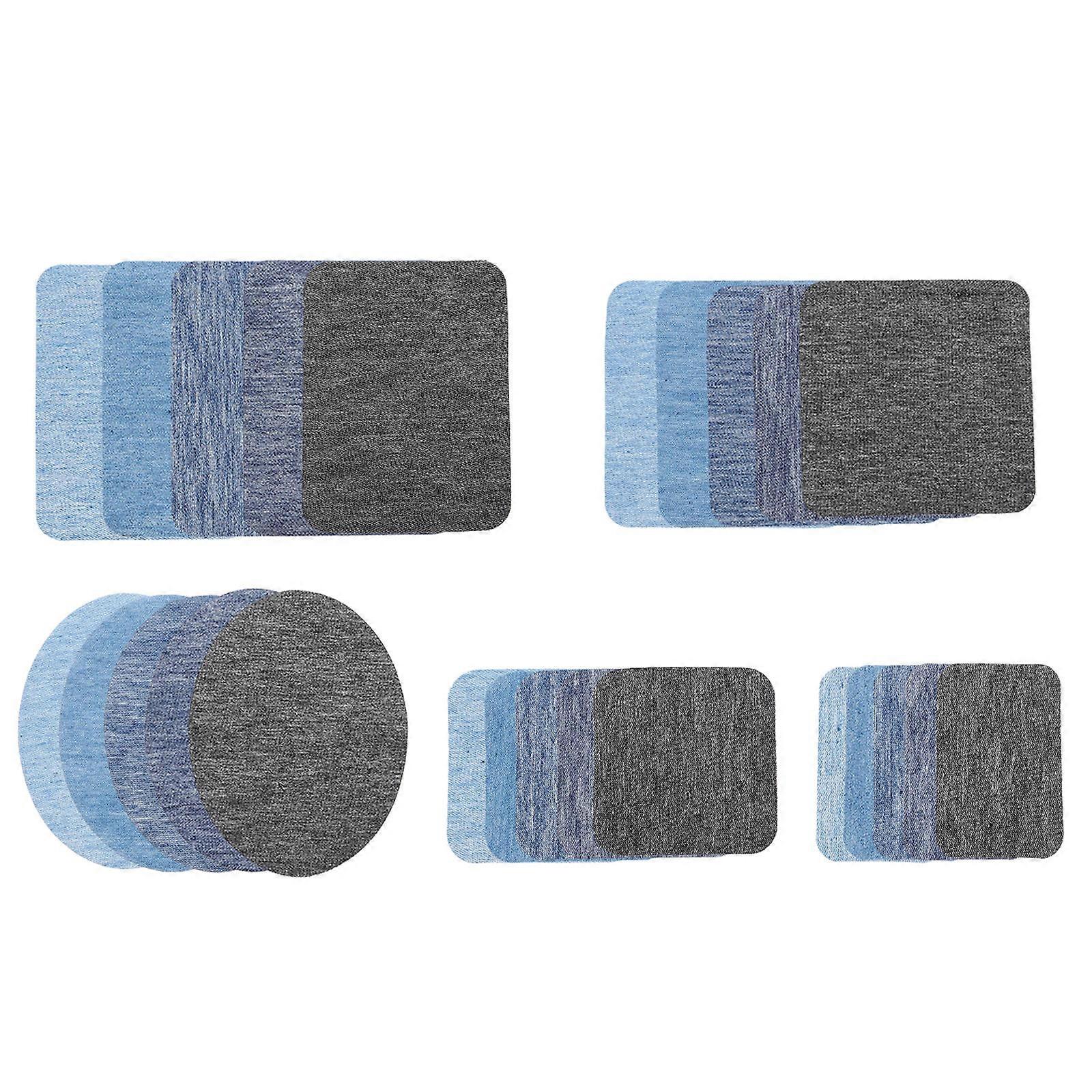 Adhesive Jeans Patches Rectangular & Circular Mending Applique for Clothing Repair and Decoration Durable Premium Easy to Cut and Apply for Pants and
