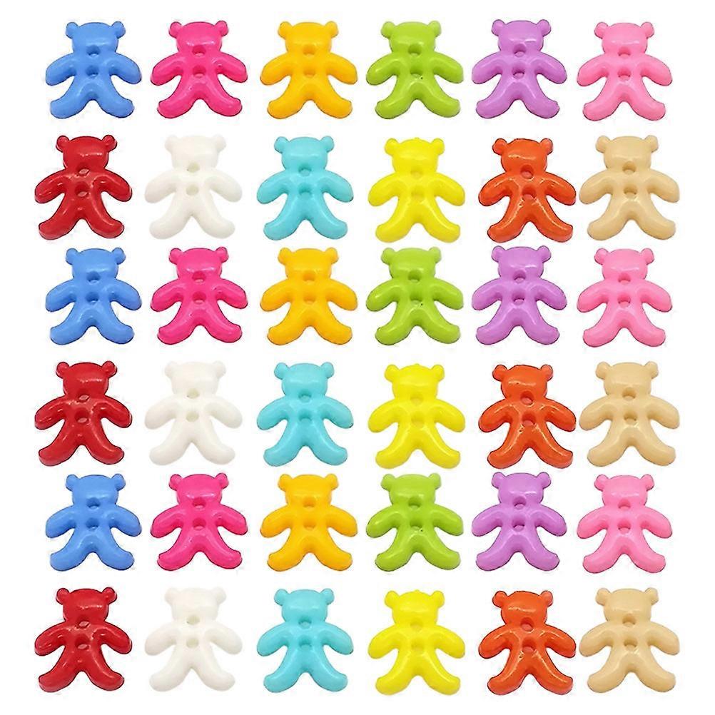 200pcs Two Hole Bear Shape Plastic Buttons for DIY Sewing – Ideal for Clothes, Shoes, Sweaters & Craft Projects – Durable Material for Handcraft