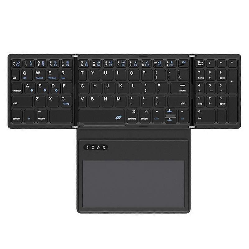 Leather Wireless Bluetooth Keyboard With Touchpad B055 (Black)