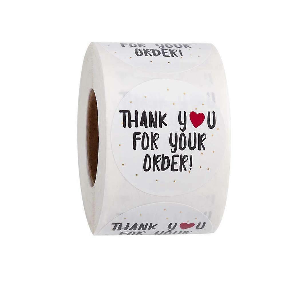 "Thank You for Your Order Heart Stickers, 500 Round Handcrafted Seal Labels for Packaging, Decorative Seal Stickers"