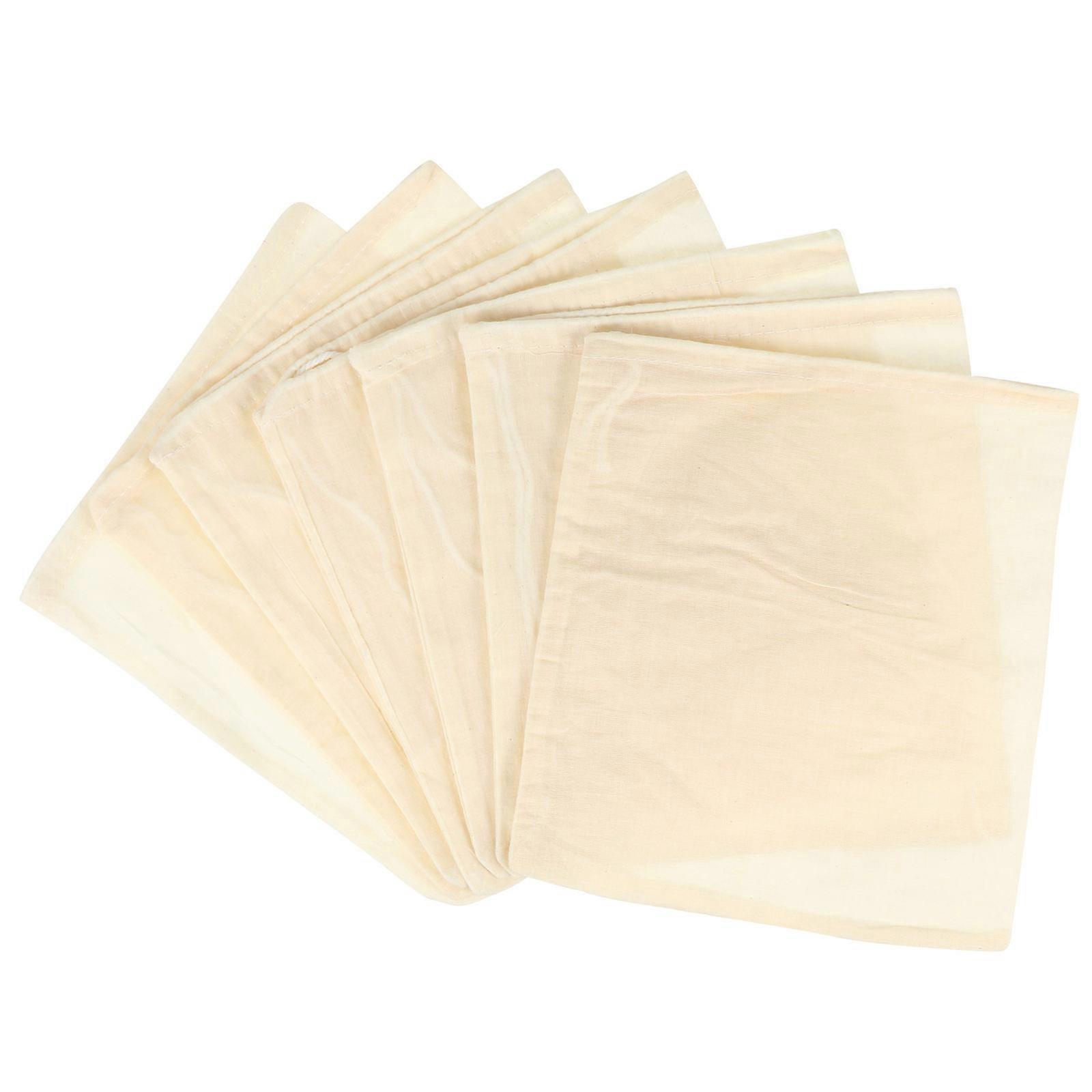 Cotton Filter Bag Reusable Soup Bag with Drawstring 7Pcs Set for Storage Use