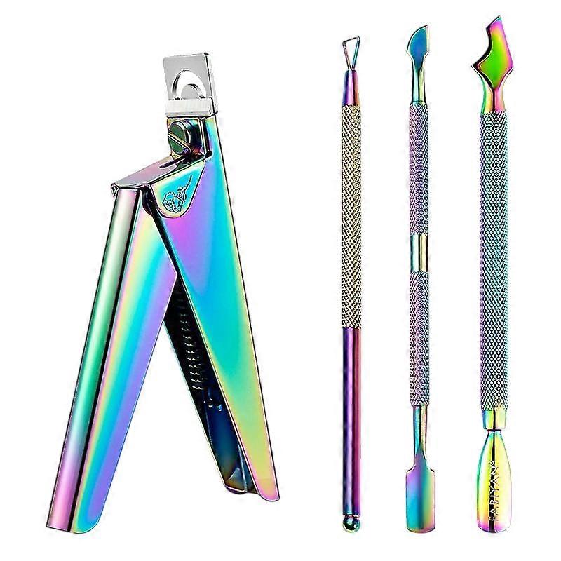 4pcs Nail Cuticle Pusher & Dead Skin Remover Set