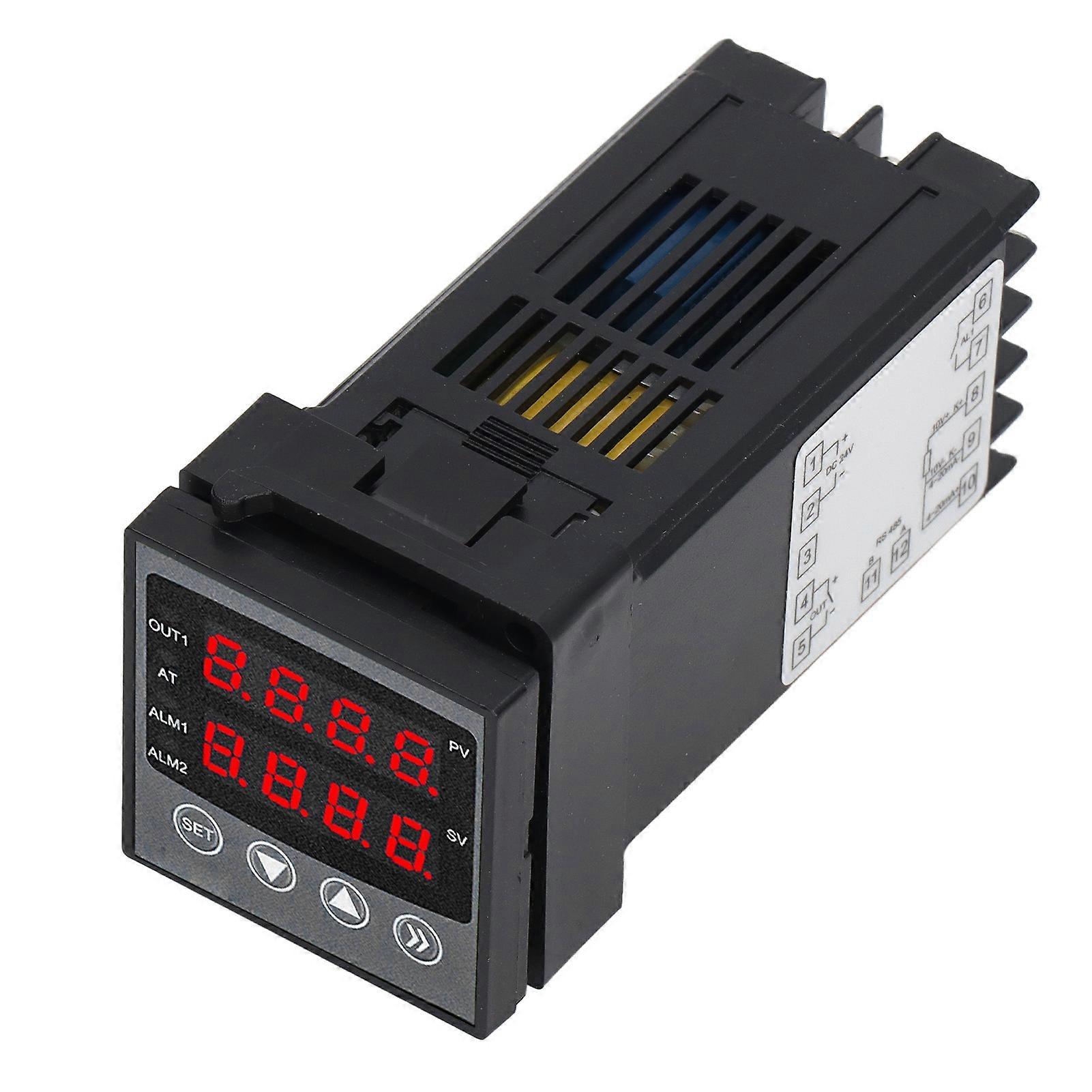 Temperature Controller PID Dual Digital Display Alarm Function Thermostat Temperature Control Device DC 24V 