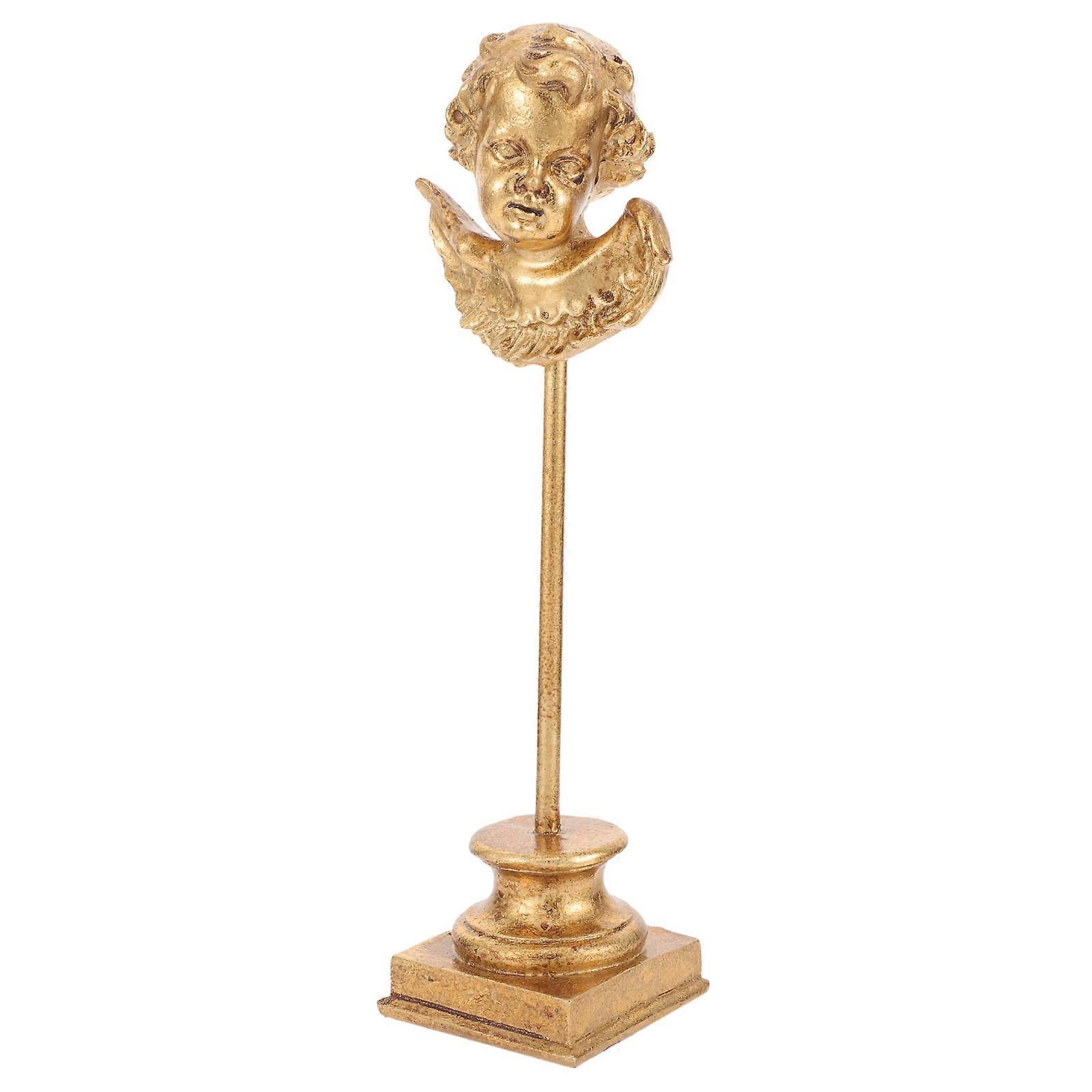 Home Statues Resin Small Angel Sculpture Luxury Artistic Visual Enjoyment 28x10cm Golden 1Pack