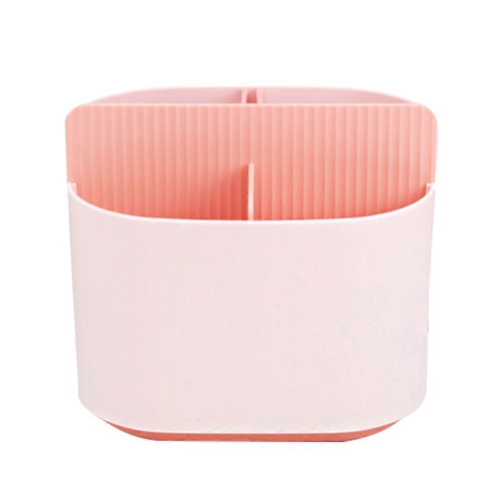 Utensil Canister Cutlery Box Practical Kitchen Tools 17X10X16CM Pink Drainage 1Pcs