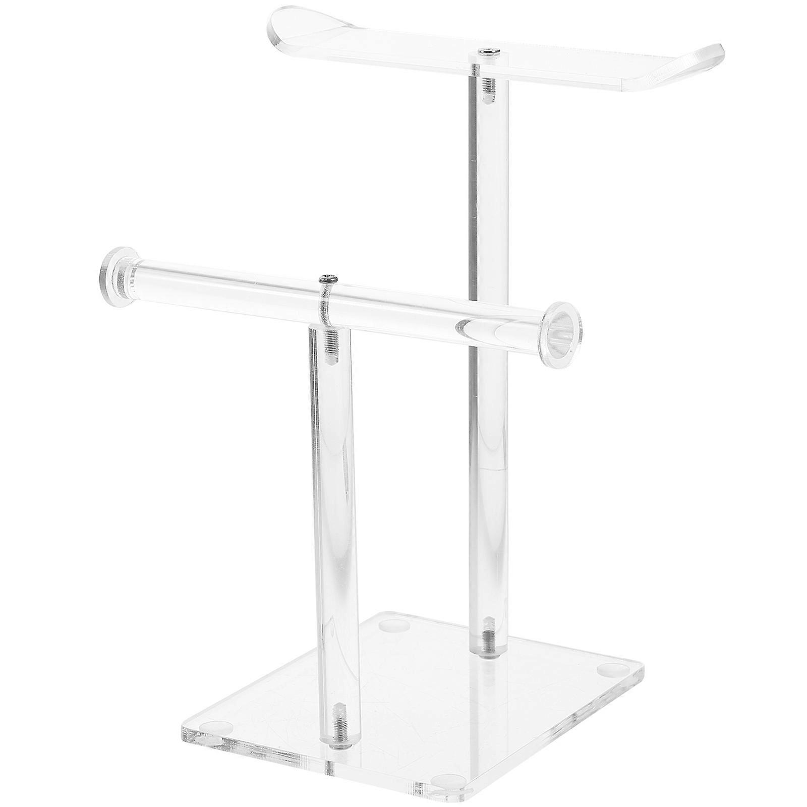 Acrylic Headband Holder Organizer with 2 Tiers for Hairbands Storage and Display Transparent