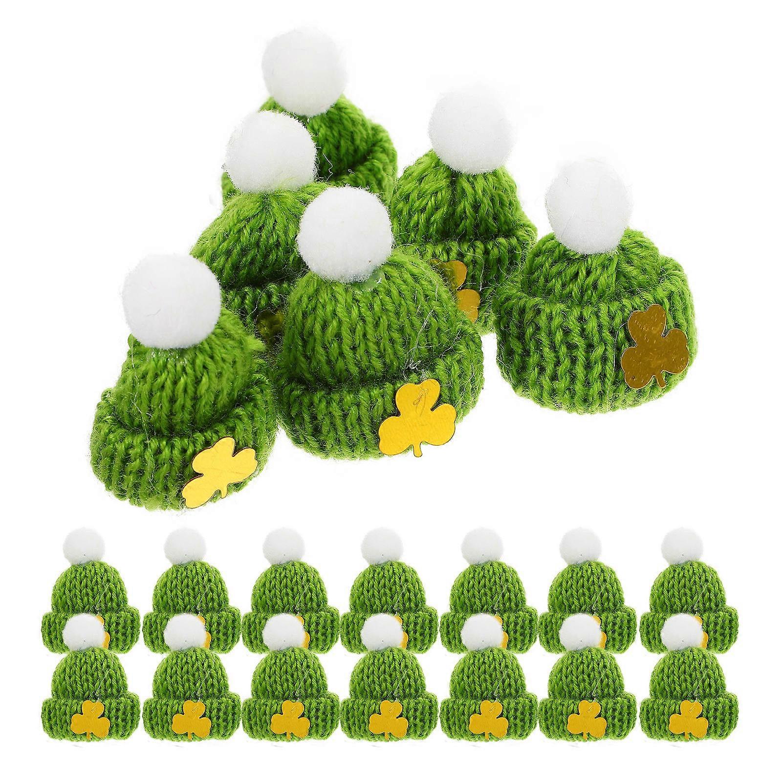 Holiday Mini Hats Mini Knitting Caps Children Diy Making Green Knitted Design 20Pack
