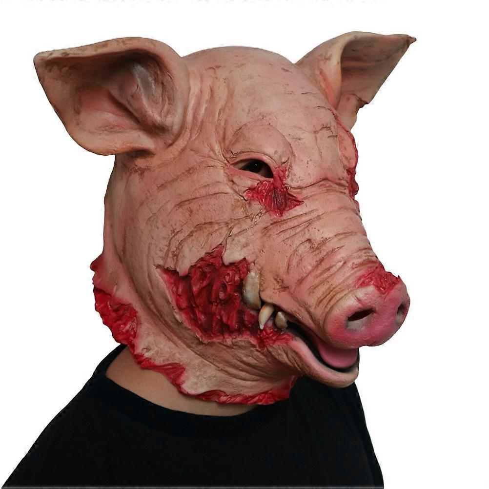 Masks For Adults Cosplay Pig Head Mask Role-Play Game Beige Latex 28 x 27 x 5 cm 1Set