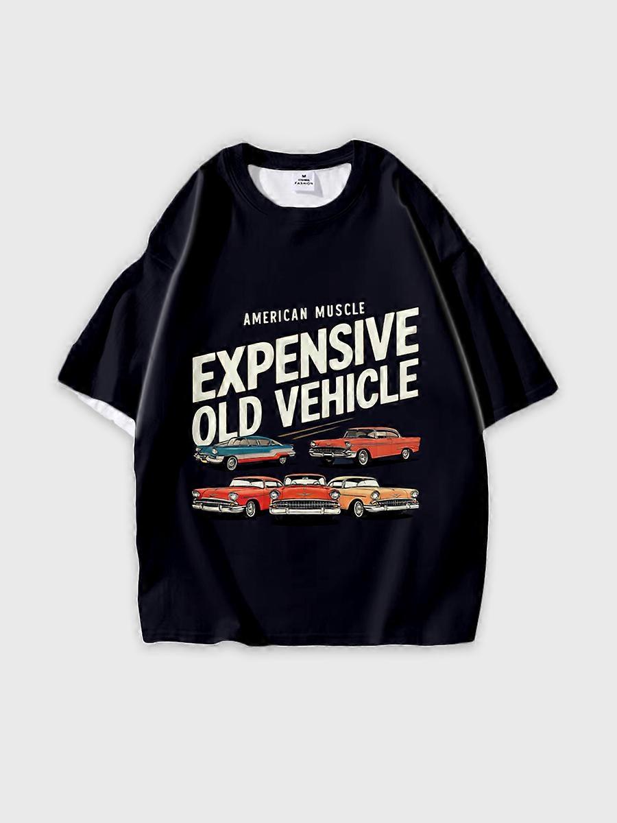 T-shirt round neck Pattern loose short sleeve N260