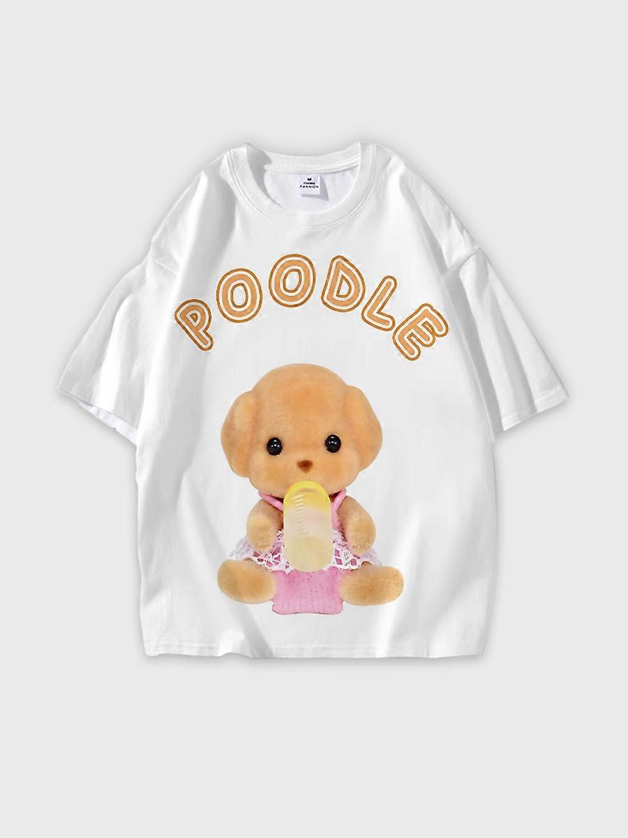 T-shirt round neck Role Pattern loose short sleeve D1852