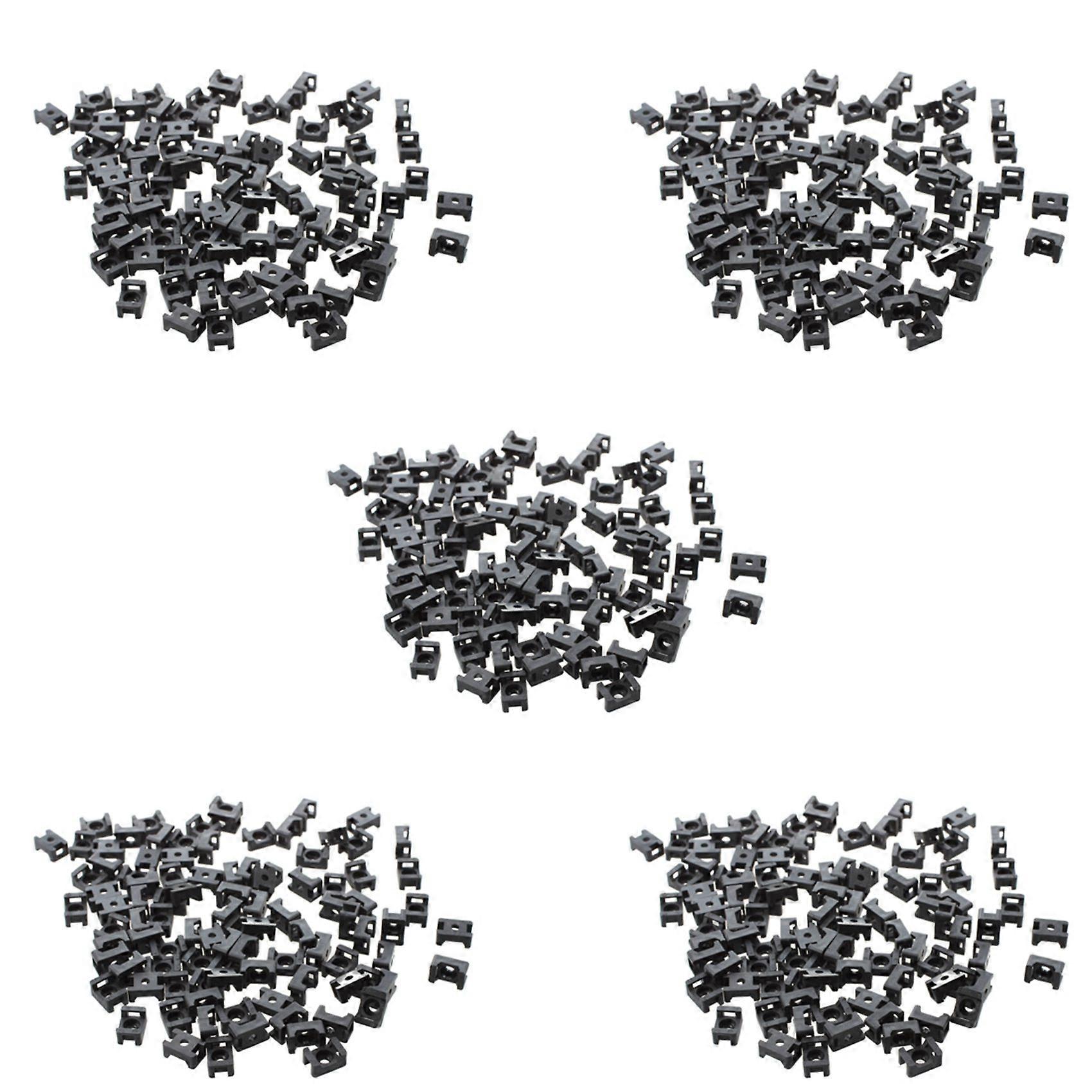 Black 4.5mm Width Cable Tie Base Saddle Type Mount Wire Holder 500Pcs