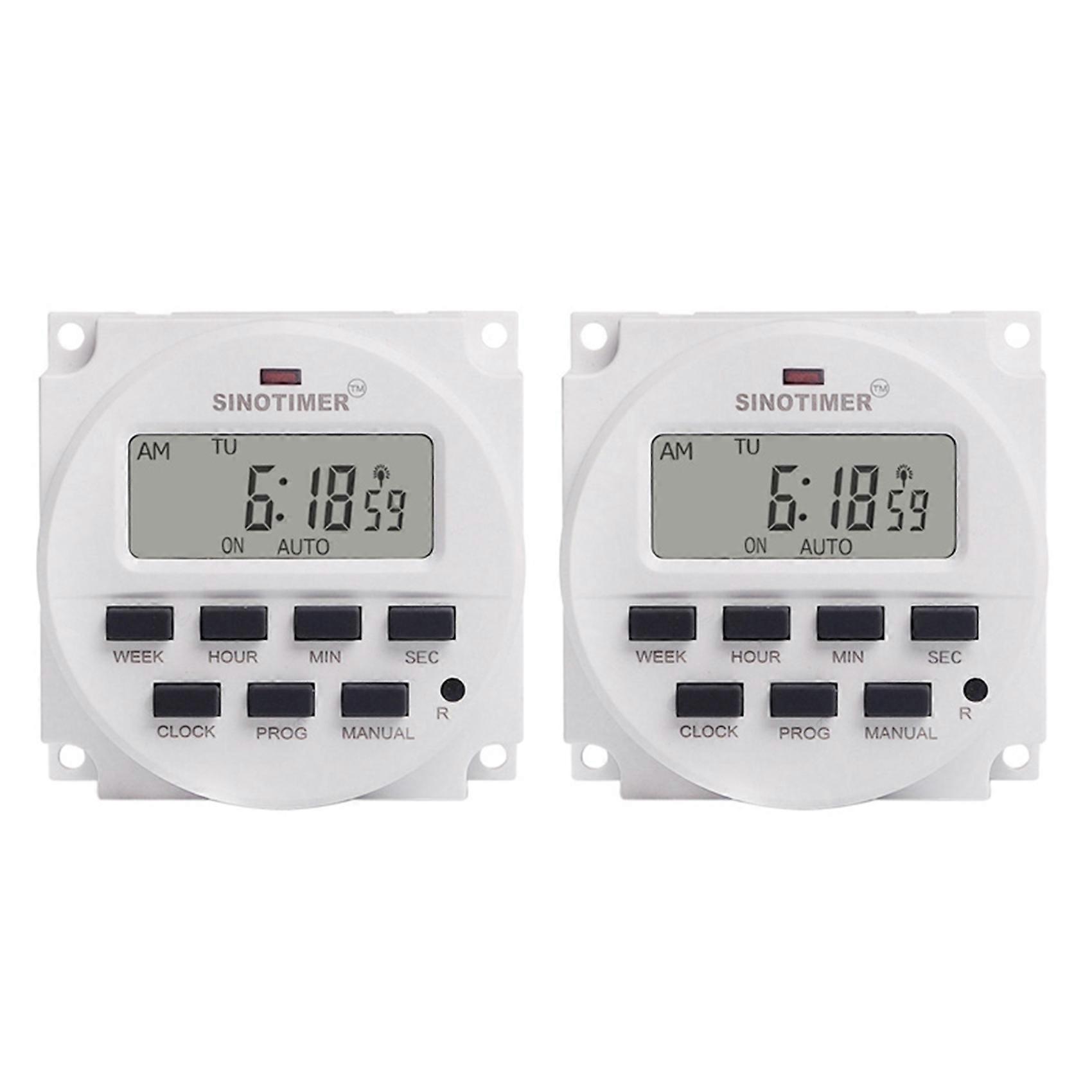 2X TM618SH-1 1 Second Weekly Programmable Digital Timer Automatically Turn on Off Microcomputer 110V