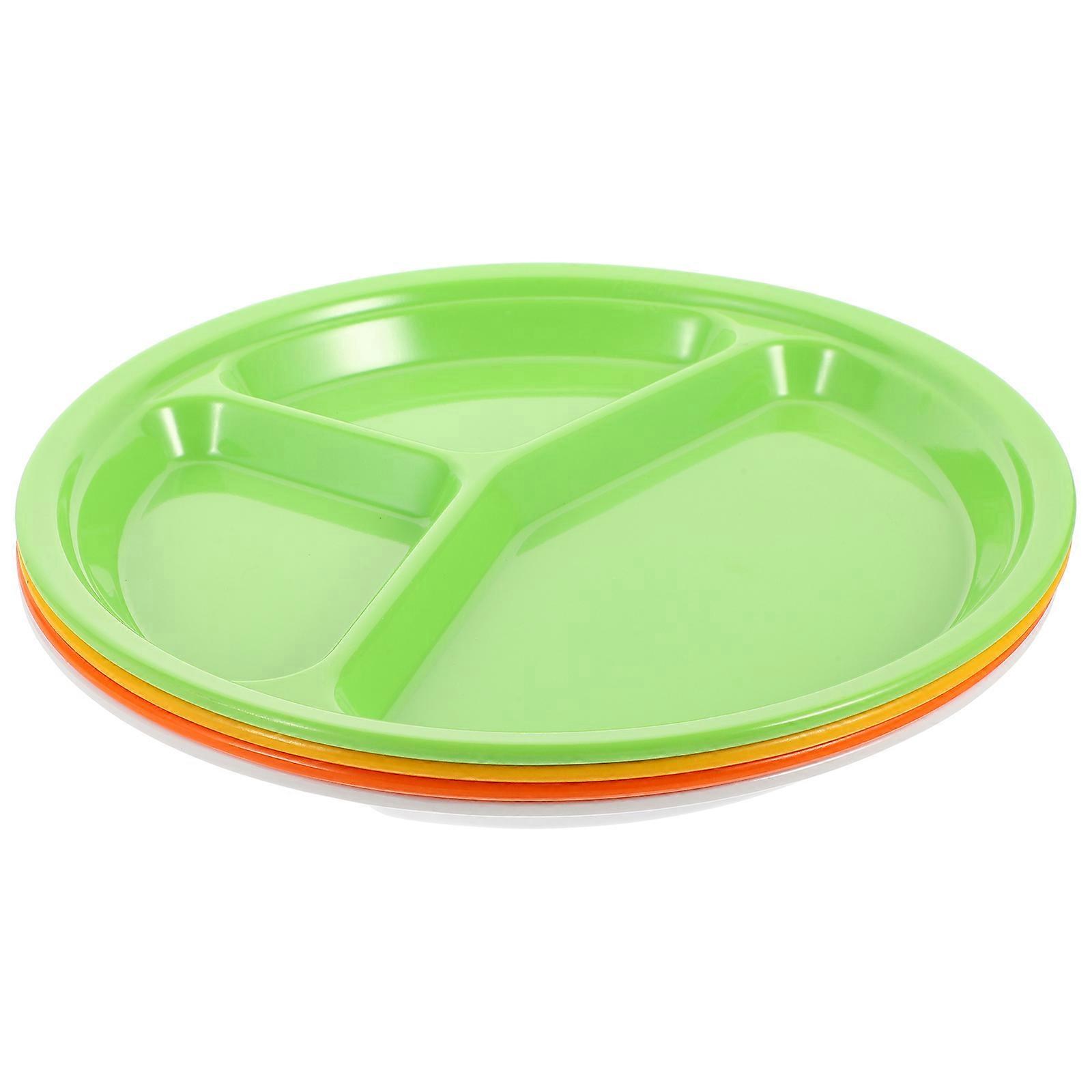 Divided Food Plate for Storage Assorted Color Easy to Clean Dishwasher Safe 3 Compartments