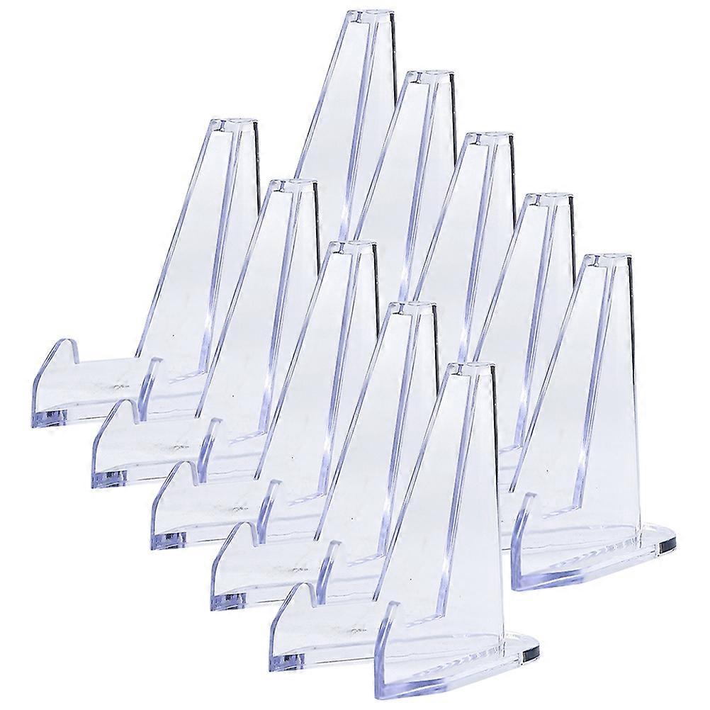 Transparent Acrylic Display Stand for Storage Use Strong Mini Easel for Plates Photos Artworks 10pcs