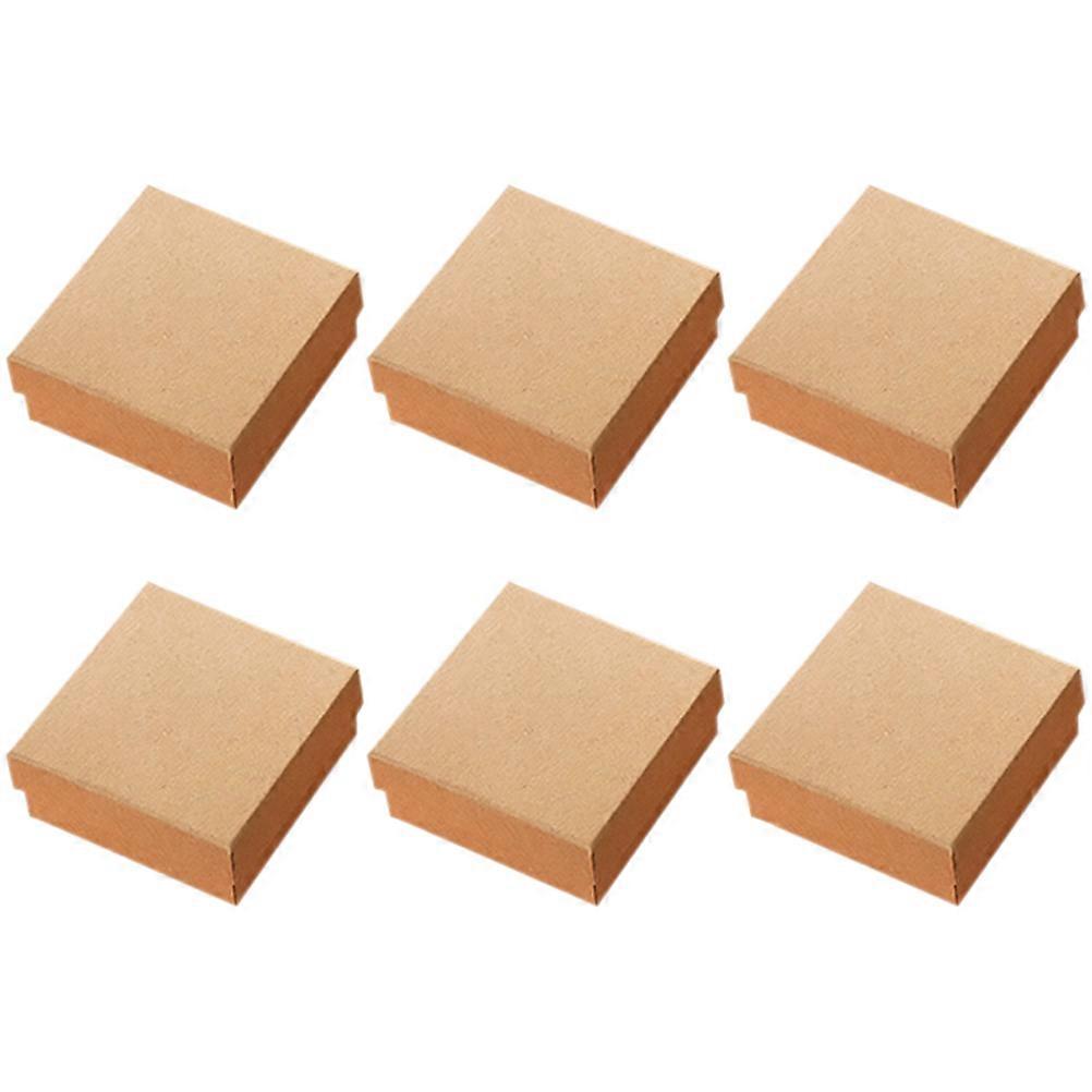 Trinket Box With Lid Jewelry Gift Box Chocolate Color Rectangular Shape Storage 6Pcs