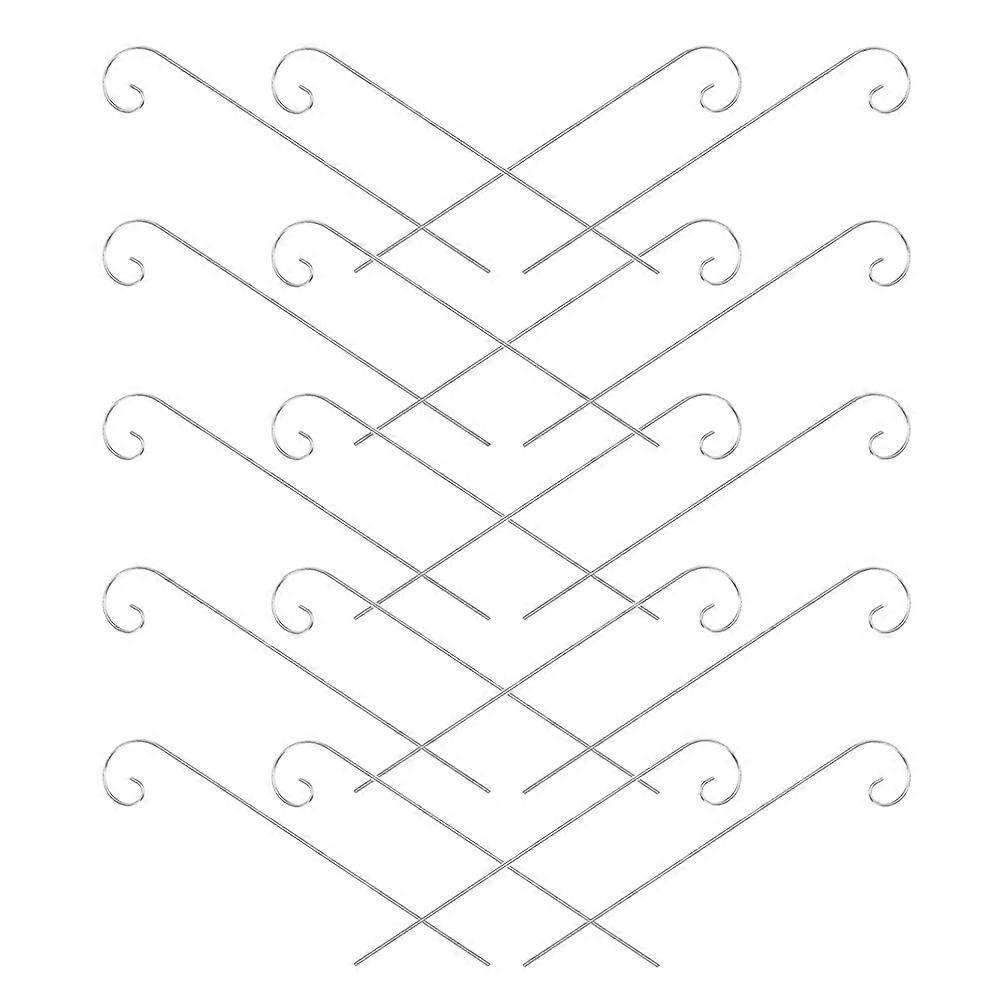 20Pcs Outdoor Metal Stake Shepherd Hook For Garden Marking Decorations Suitable For Balconies And Yard Use